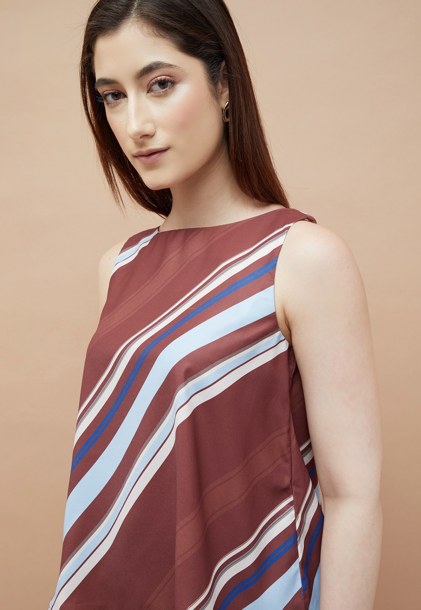 CODE Striped A-line Top-picture-50