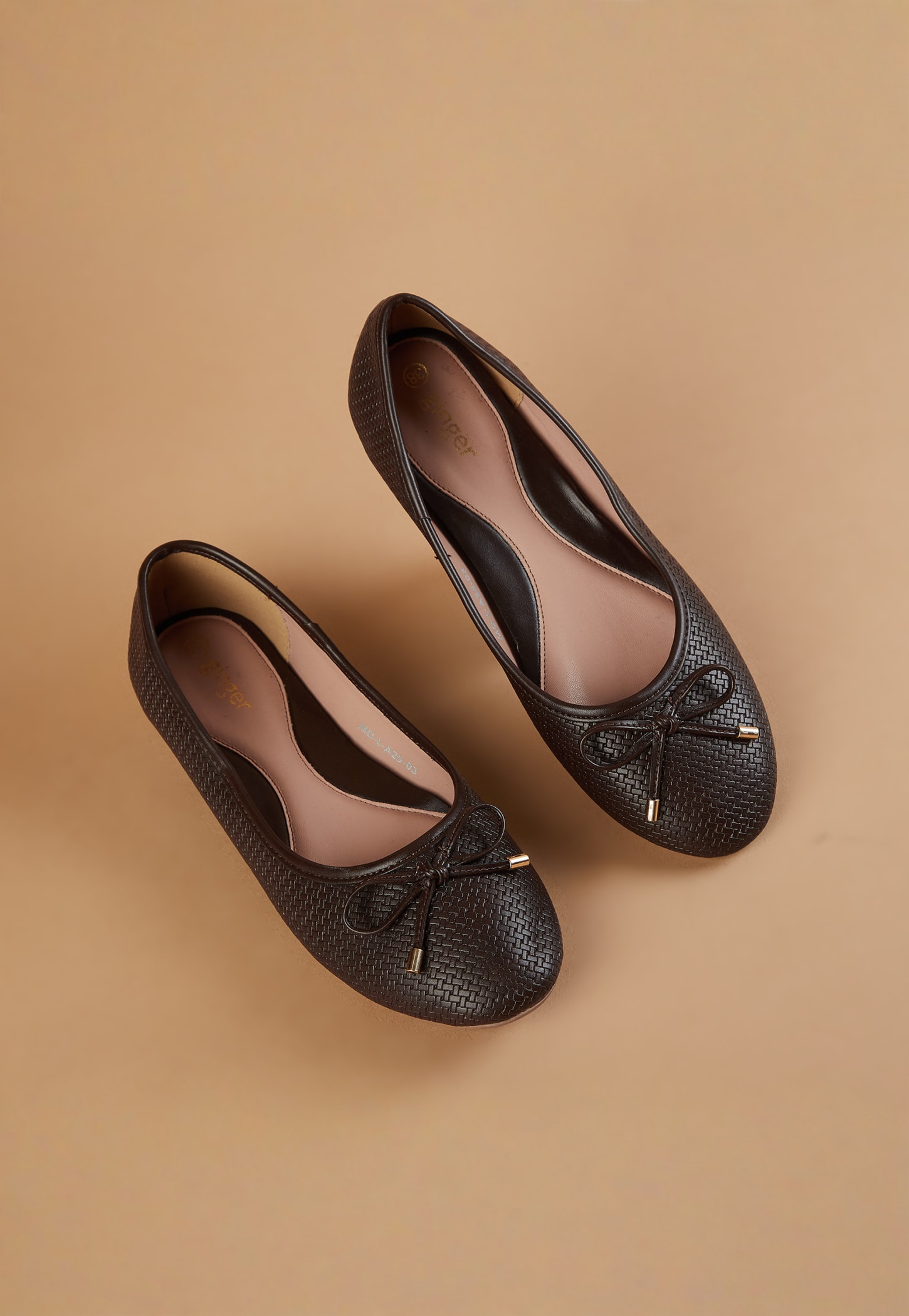 GINGER Textured Bow Accent Ballerinas-picture-32