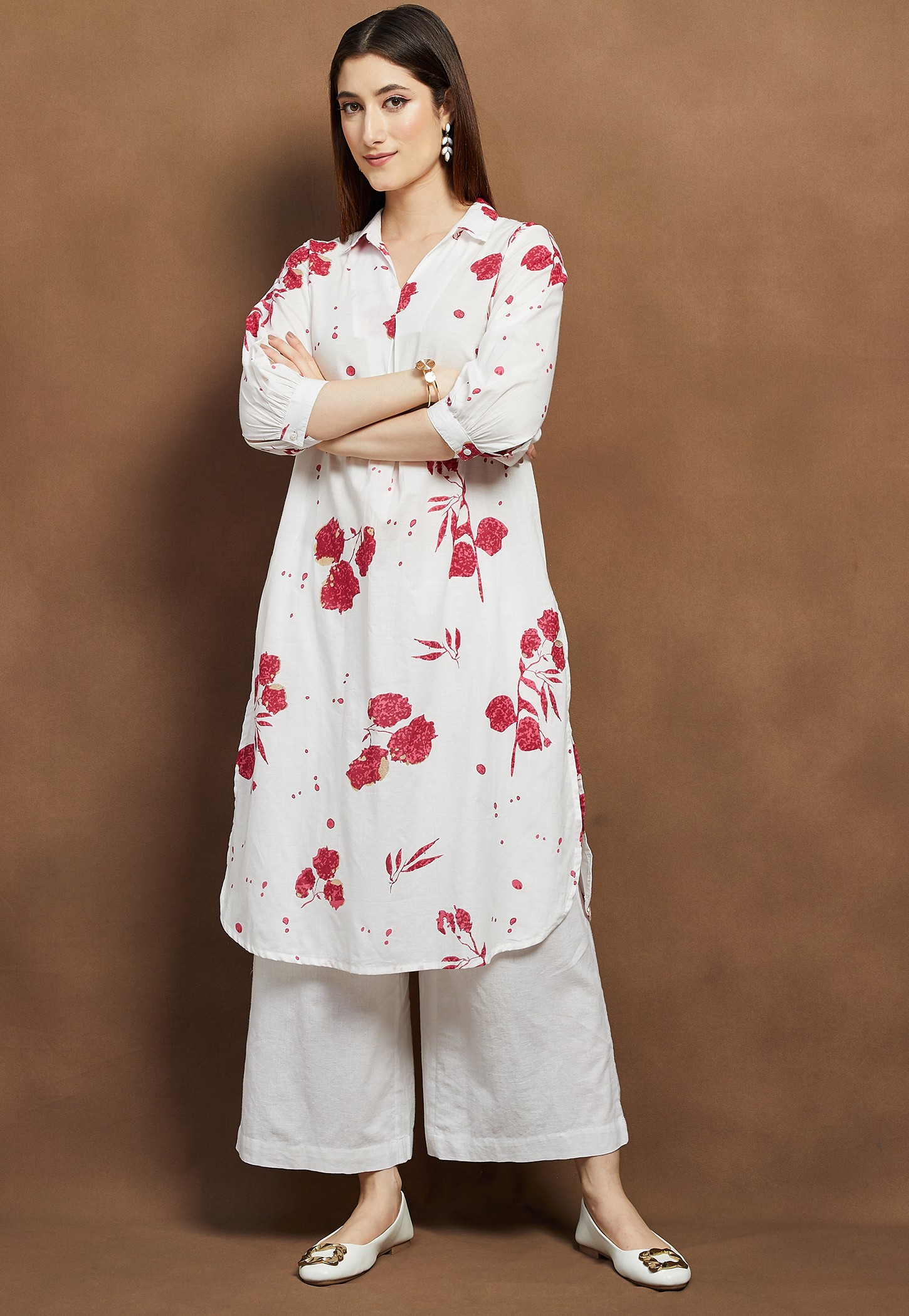 MELANGE Floral Print Straight Kurta-picture-36