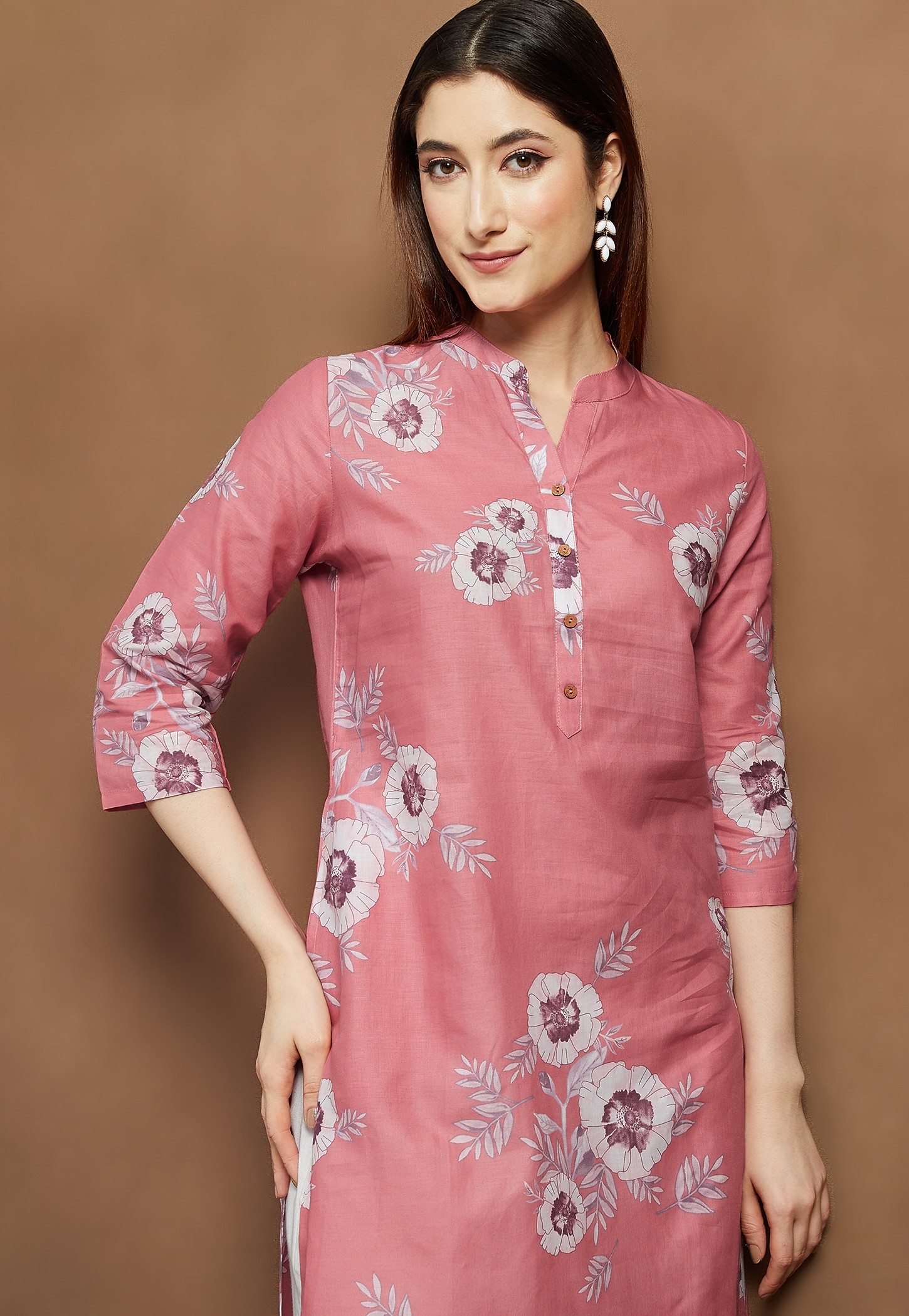 MELANGE Floral Print Straight Kurta-picture-25