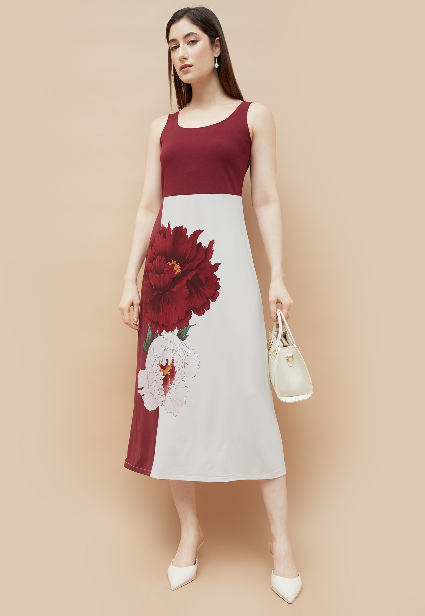 CODE Floral Print A-Line Dress-picture-46