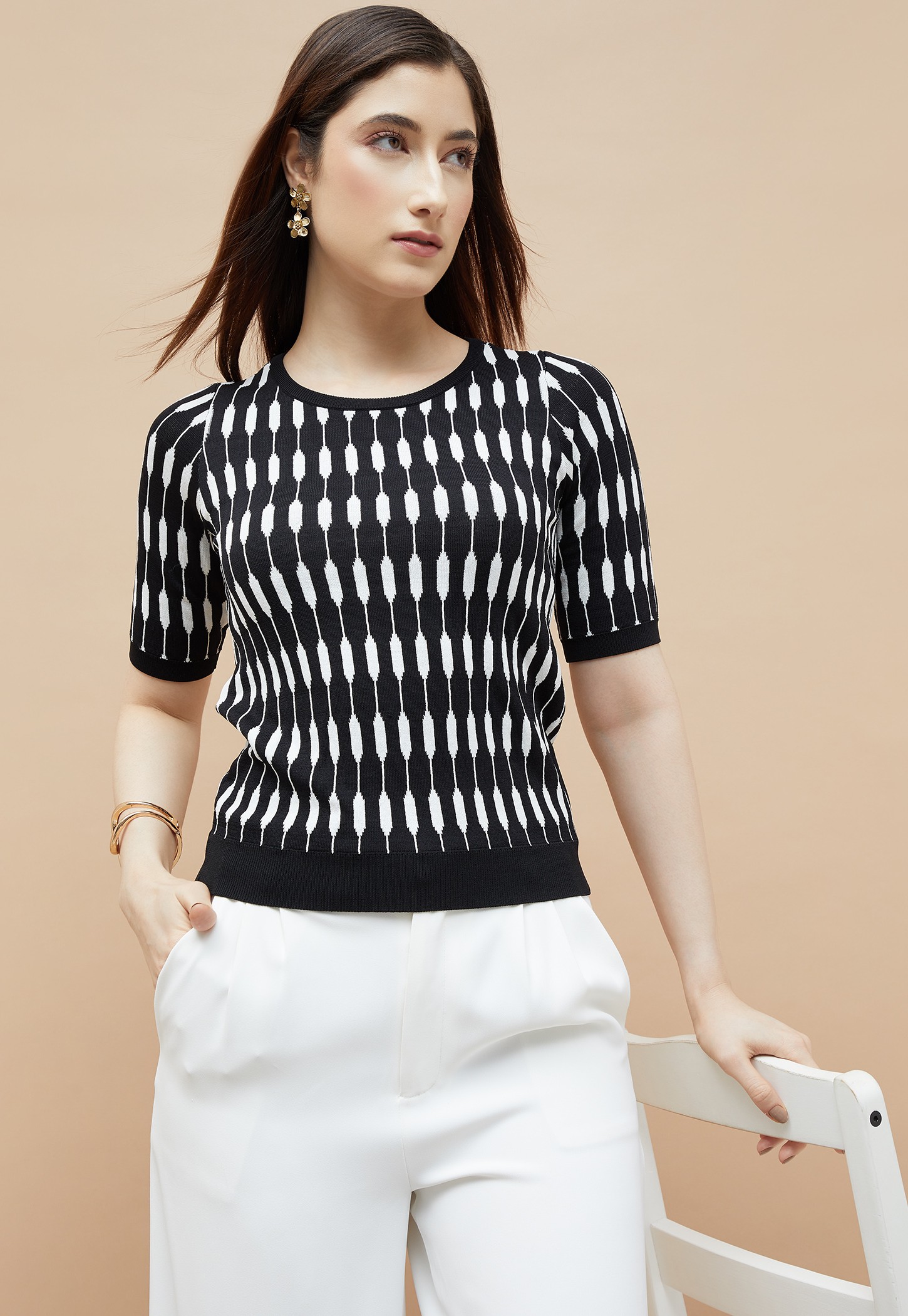 CODE CLASSIC Jacquard Knit Top-picture-22
