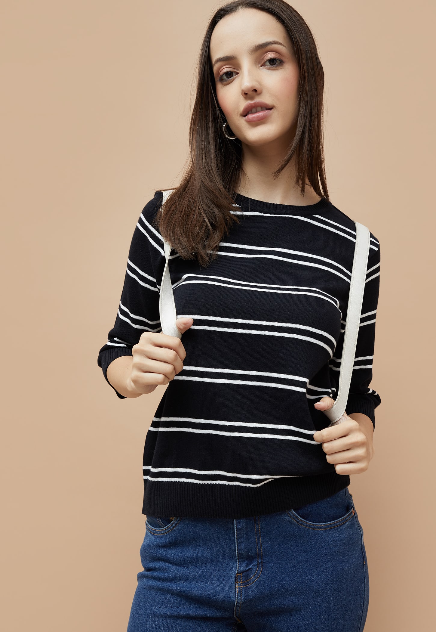 FAME FOREVER Striped Knitted Top-picture-52