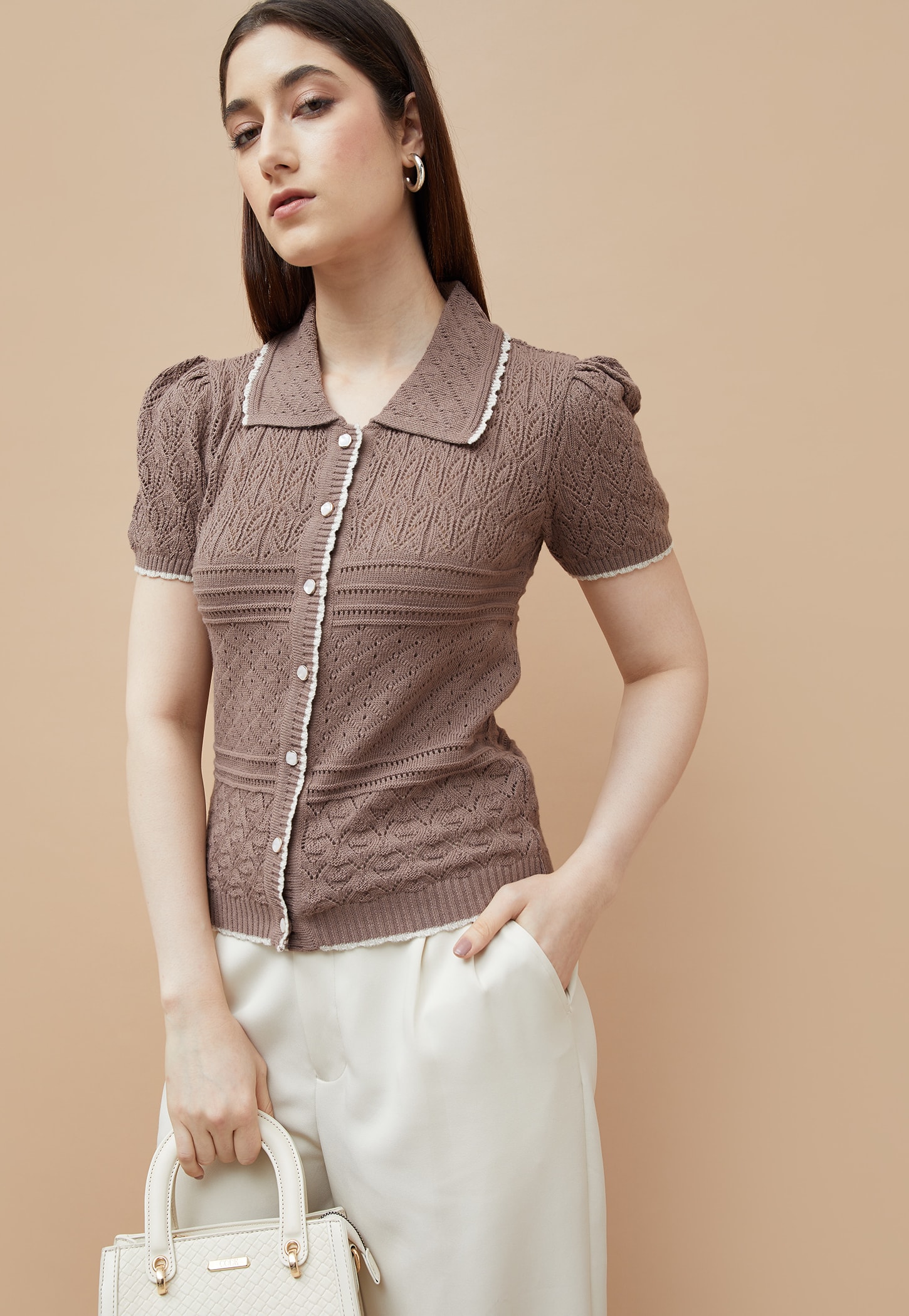 CODE Knitted Collared Top-picture-32