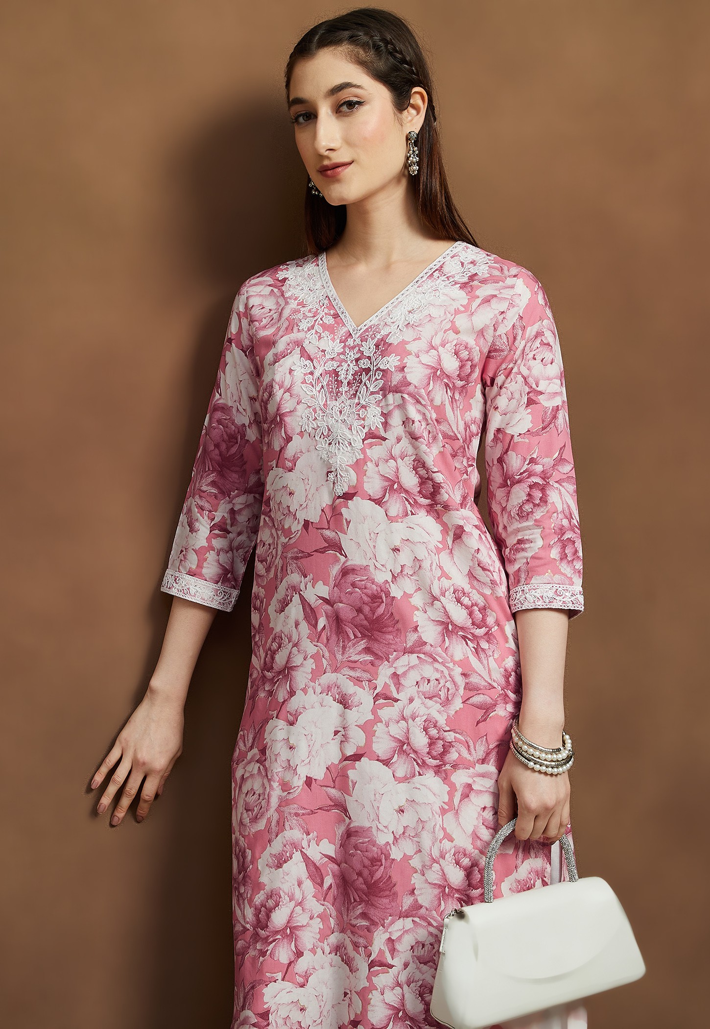 MELANGE Floral Print Straight Kurta-picture-40