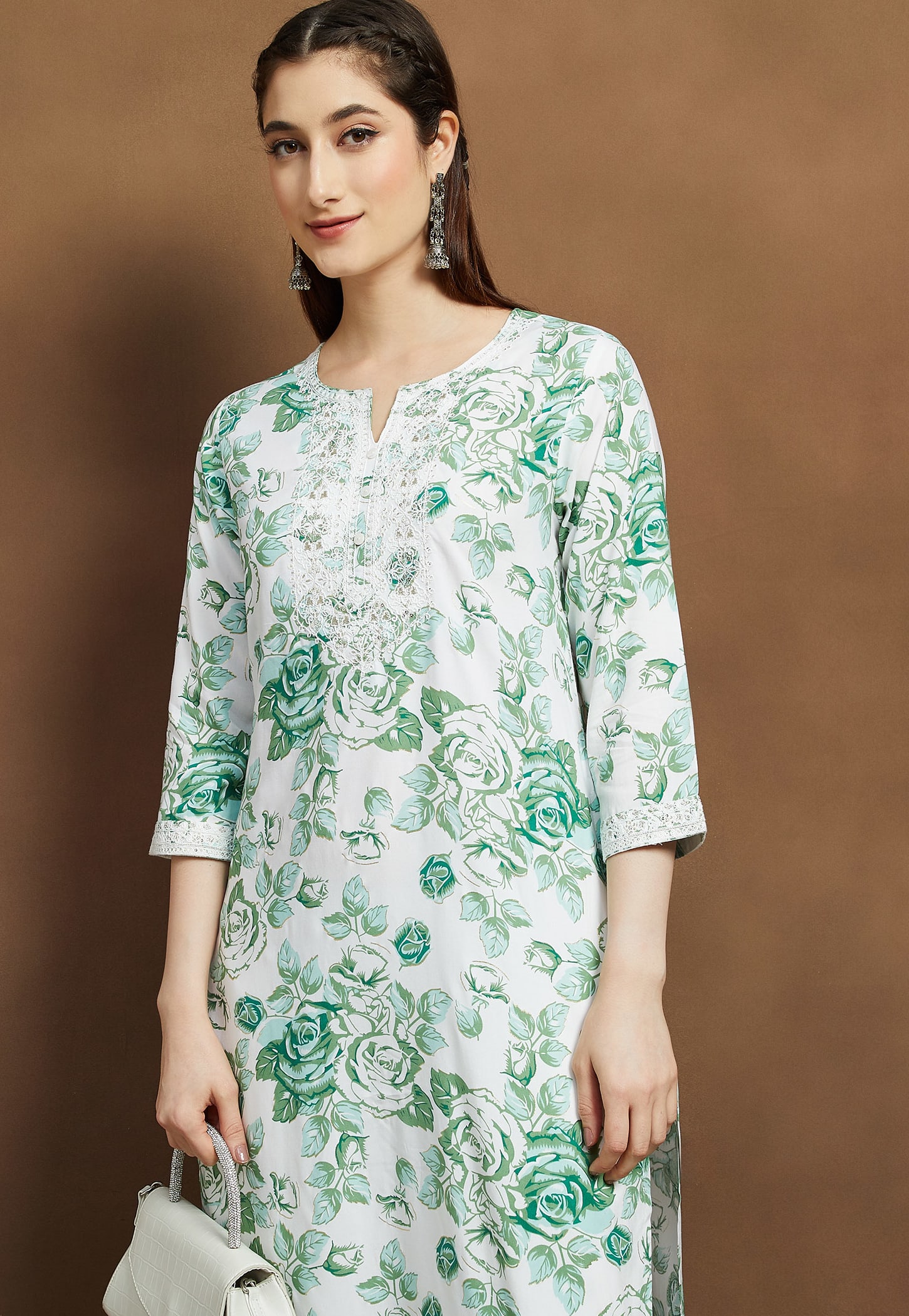 MELANGE Floral Print Straight Kurta-picture-54
