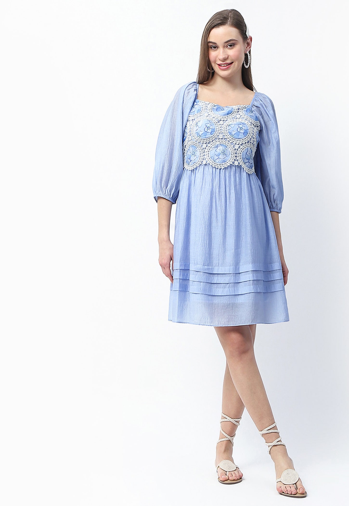 MADAME Embroidered Mini Dress-image-3