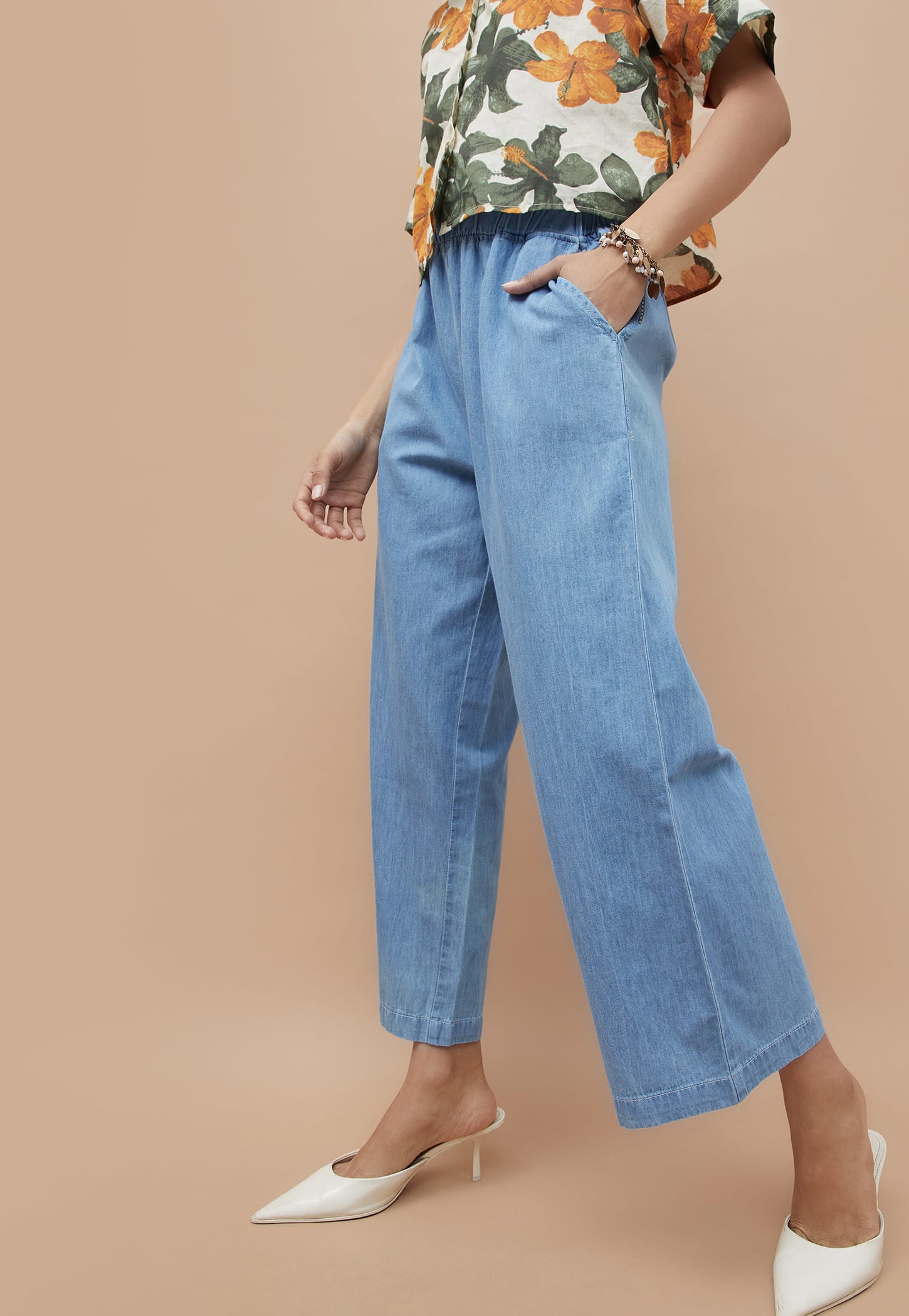 COLOUR ME Solid Elasticated Palazzos-picture-48