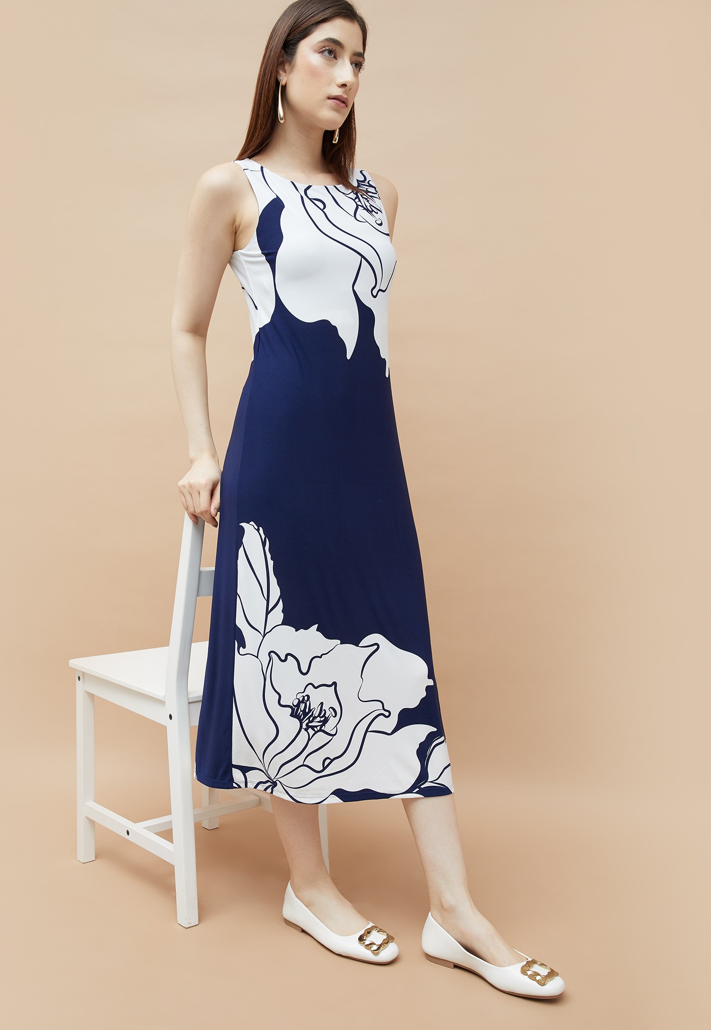 CODE Floral Print A-line Dress-picture-13