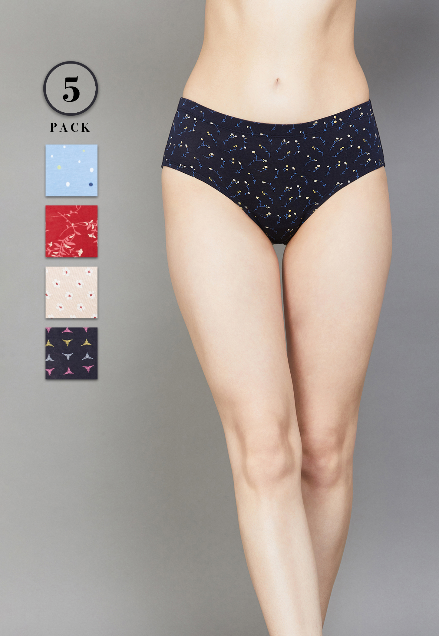 ENAMOR Assorted Hipster Panties - Pack of 5-image-34