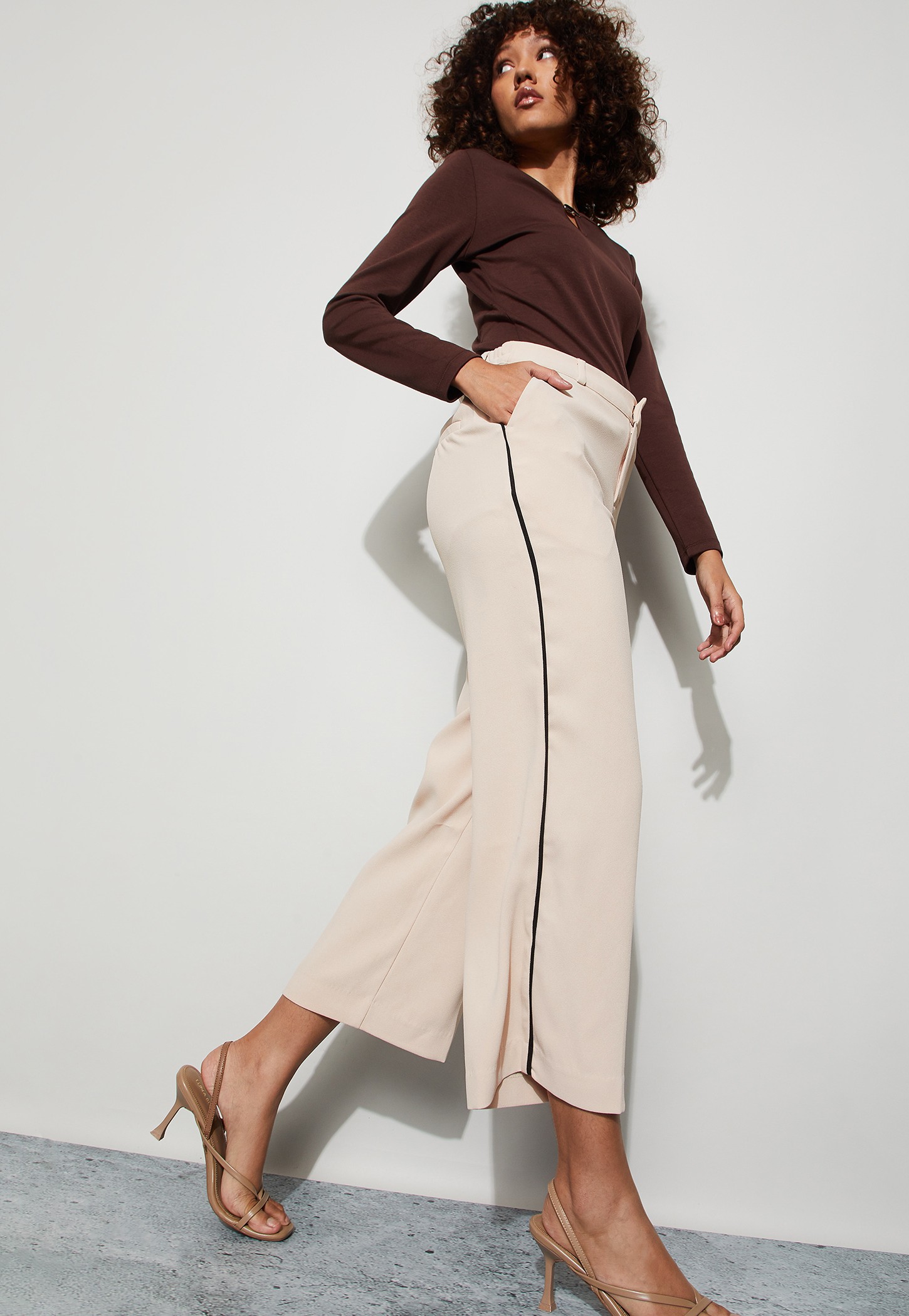 CODE CLASSIC Side Striped Wide-Leg Trousers-picture-32