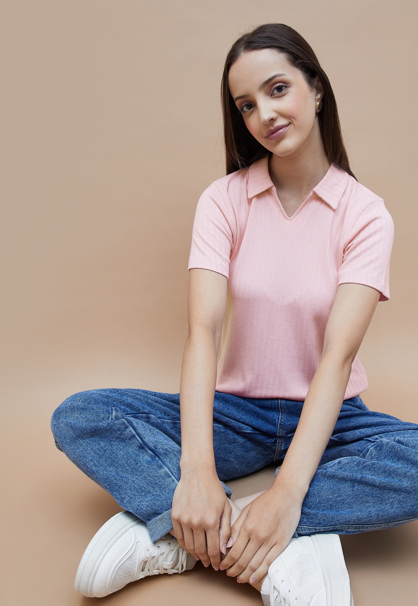 FAME FOREVER Striped Knit Johnny Collar T-shirt-picture-46
