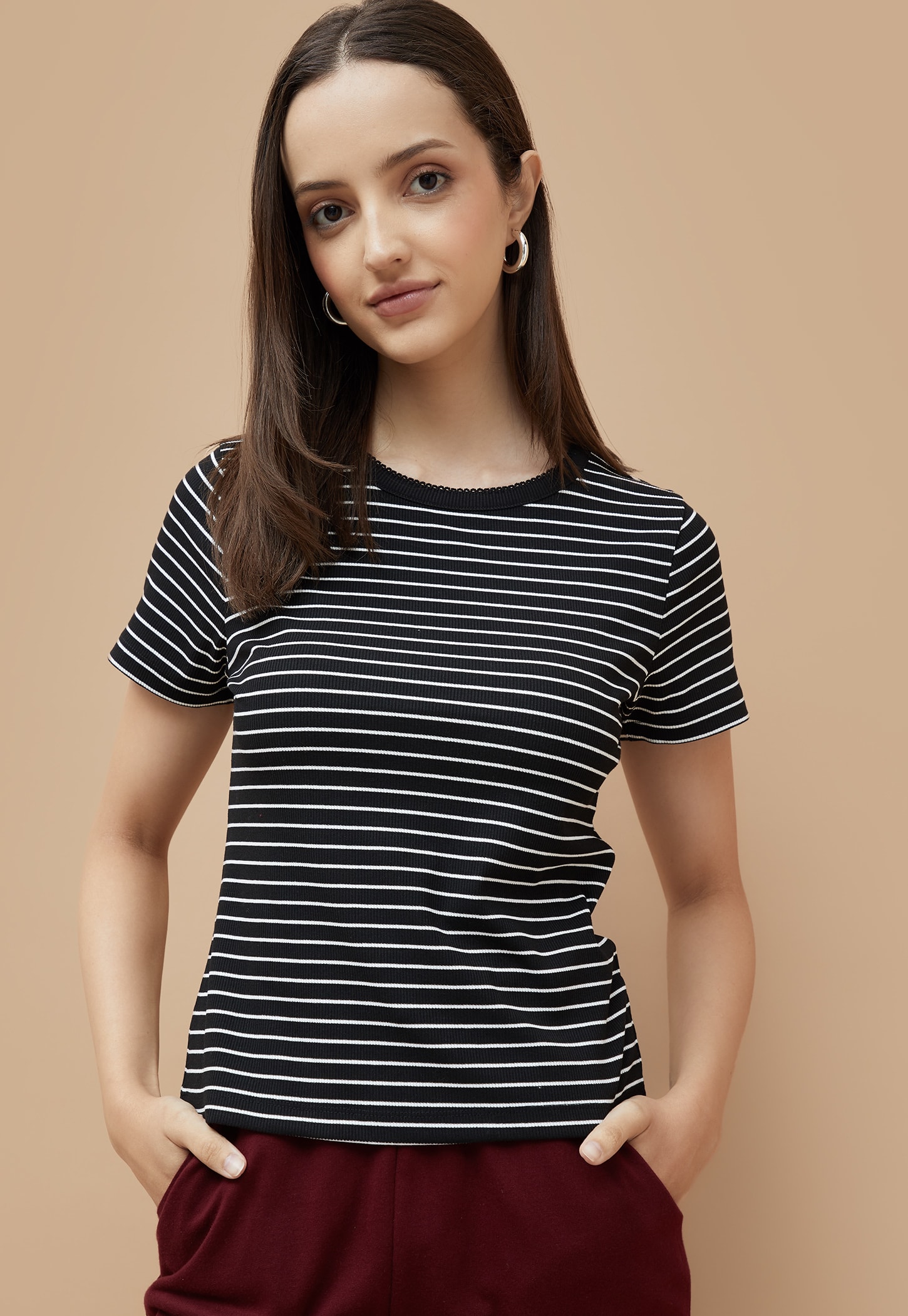 FAME FOREVER Striped Rib Knit T-shirt-picture-16