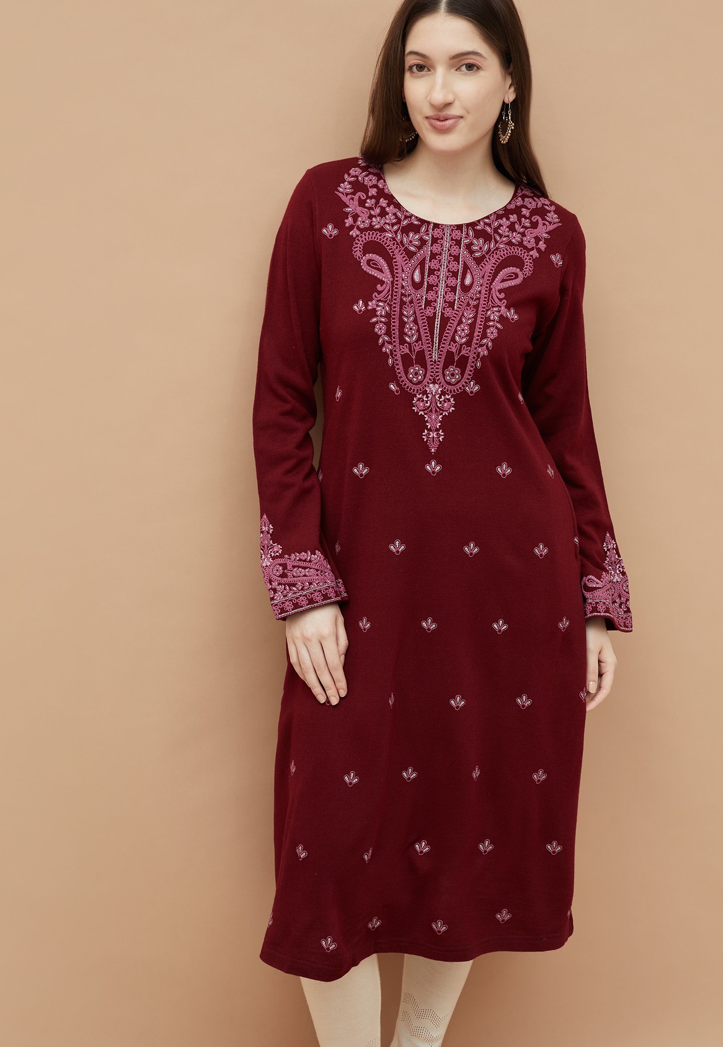 MELANGE Embroidered Winter Straight Kurta-picture-45