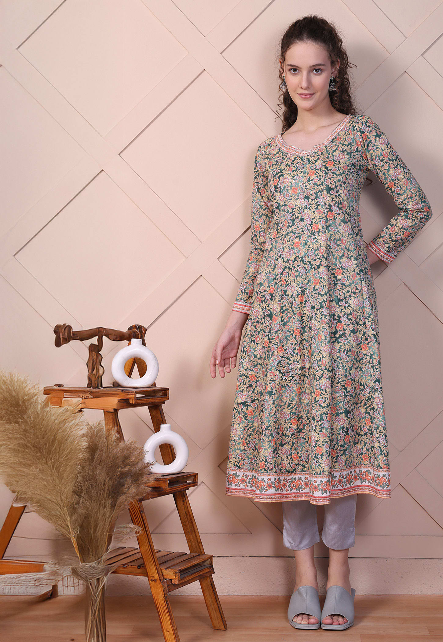 AURELIA Floral Print A-line Kurta-picture-18