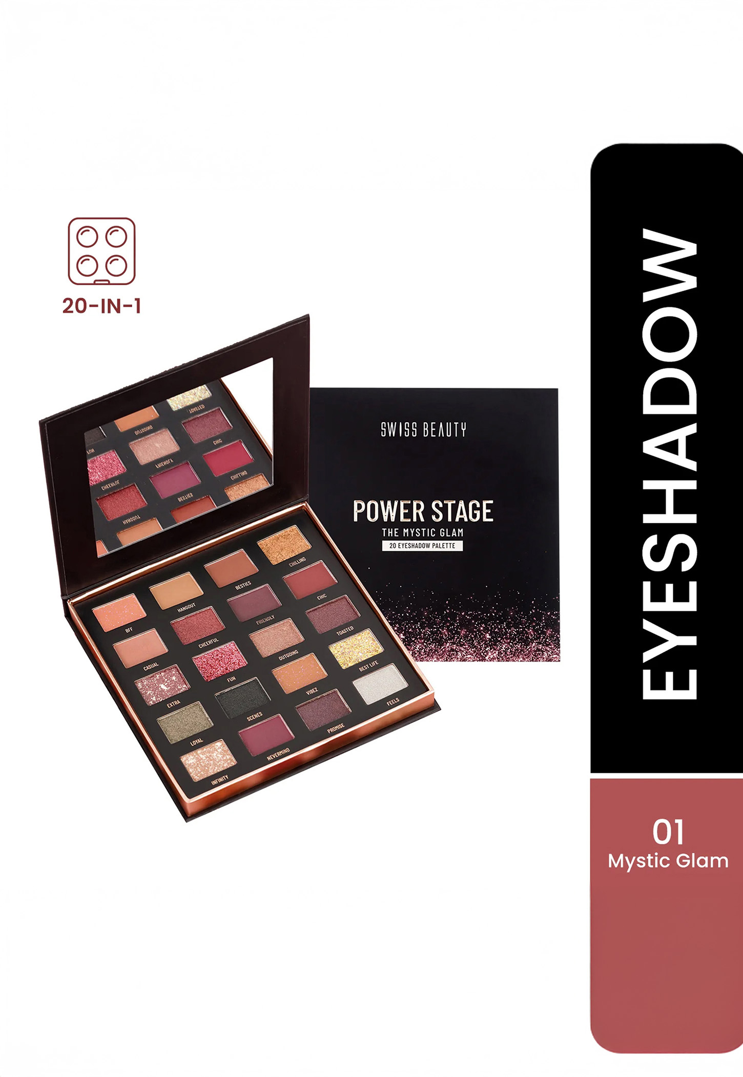 SWISS BEAUTY Power Stage Eyeshadow Palette - 01 Mystic Glam - 25g-picture-41