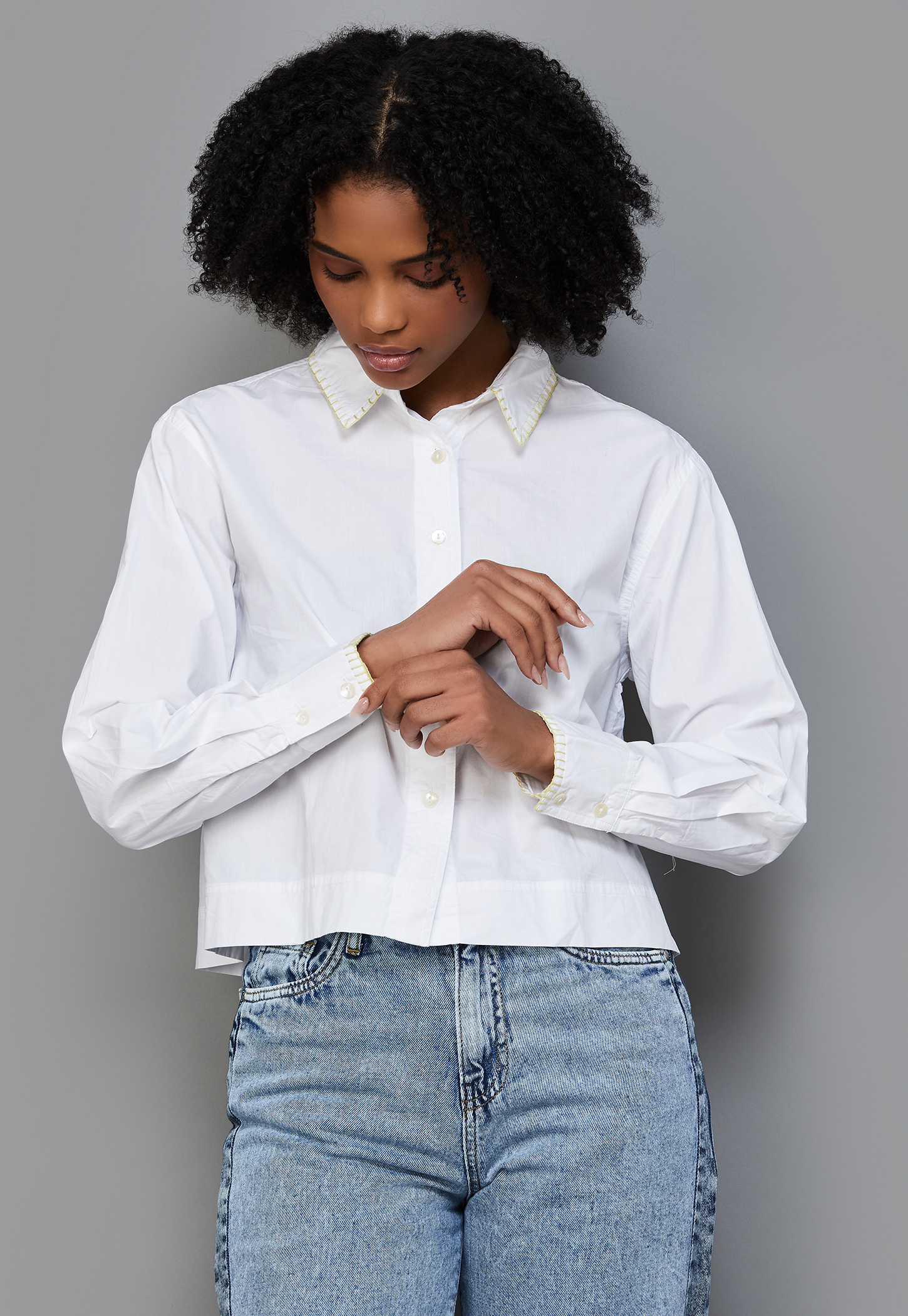 AND Solid Button Closure Shirt-Style Top-picture-54