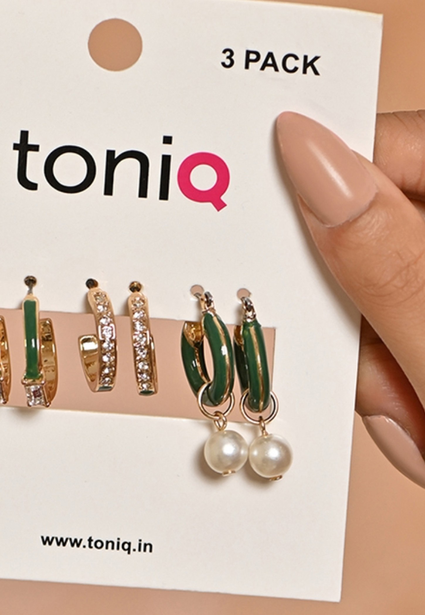 TONIQ Embellished Earrings - Pack of 3-picture-39