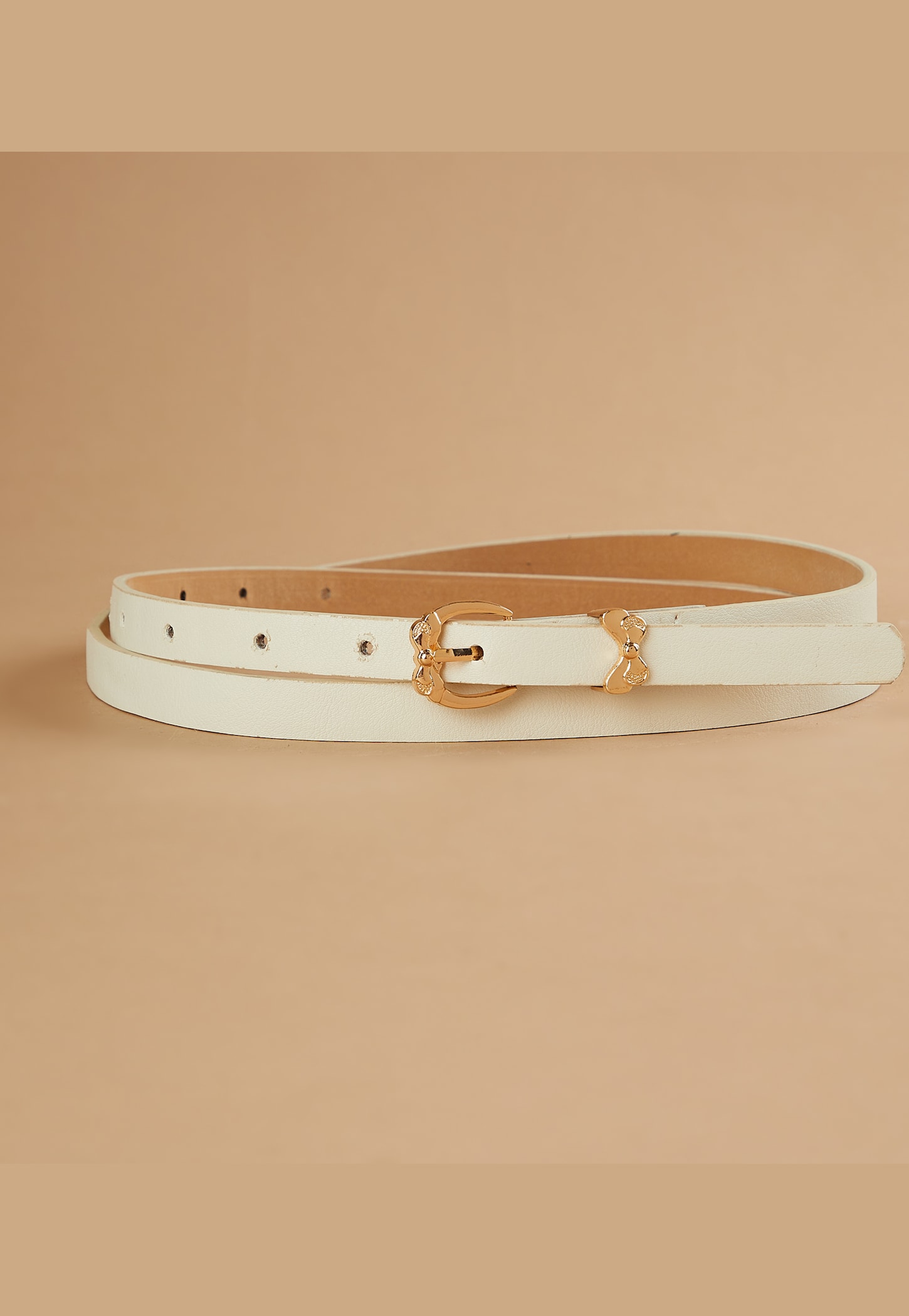 GINGER Slim Belt with Bow Motif Buckle-picture-45