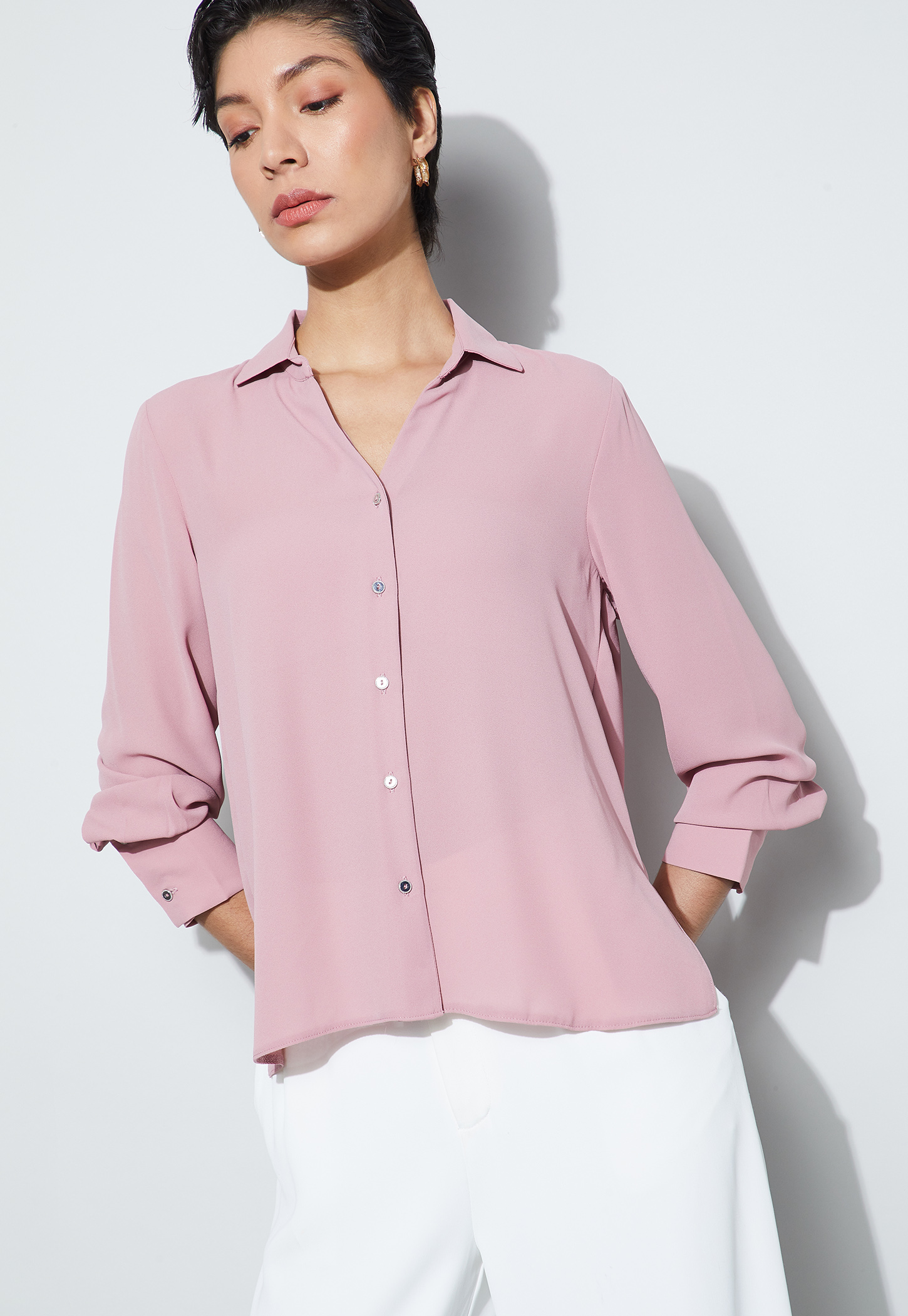 CODE Solid Full Sleeves Shirt-image-4