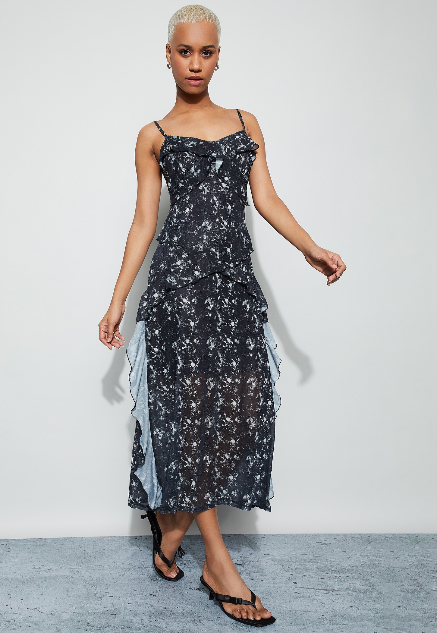GINGER Printed Ruffled Midi Dress-picture-45