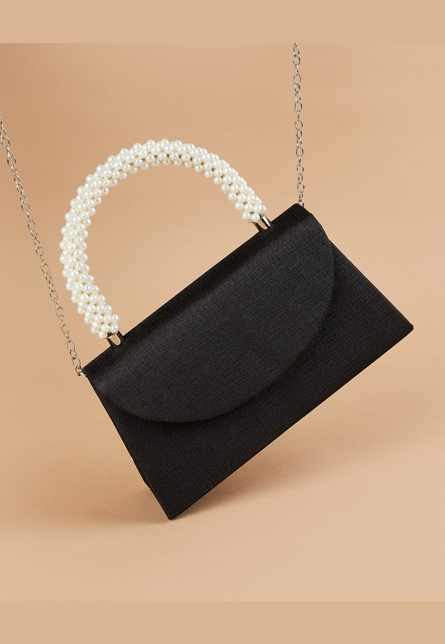 CODE Solid Box Clutch with Embellished Handle-picture-43
