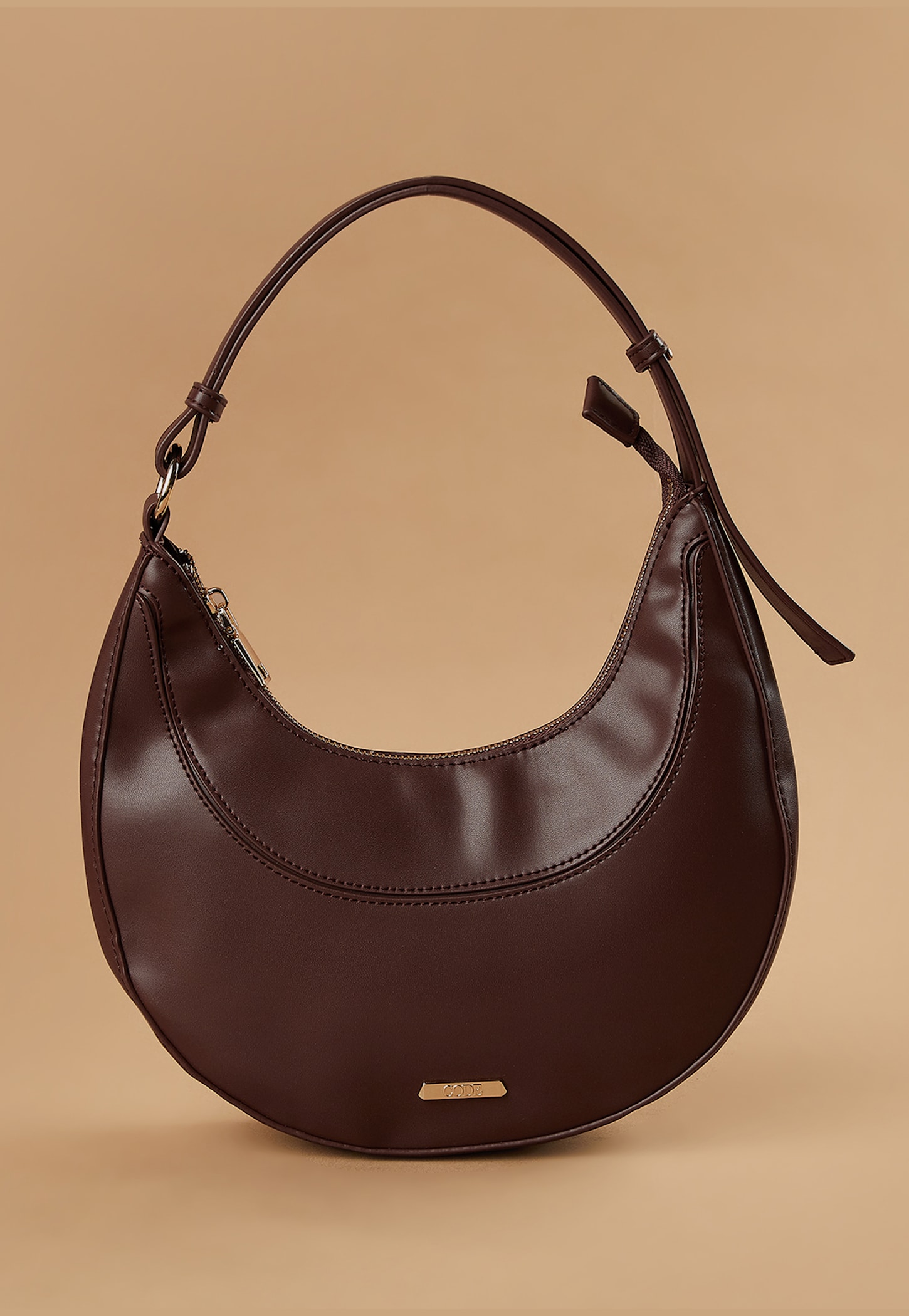 CODE Solid Crescent Hobo Bag-image-13