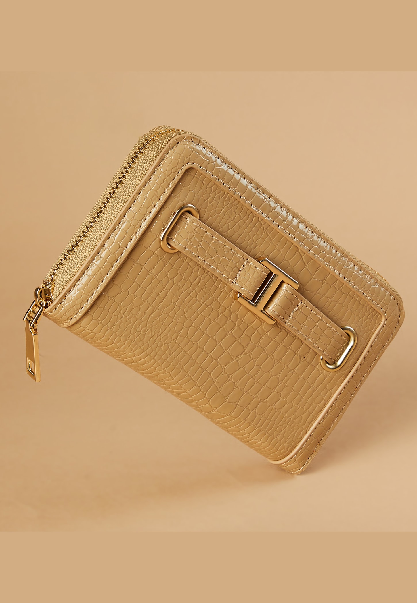 GINGER Croc Embossed Zip-Around Wallet-picture-26