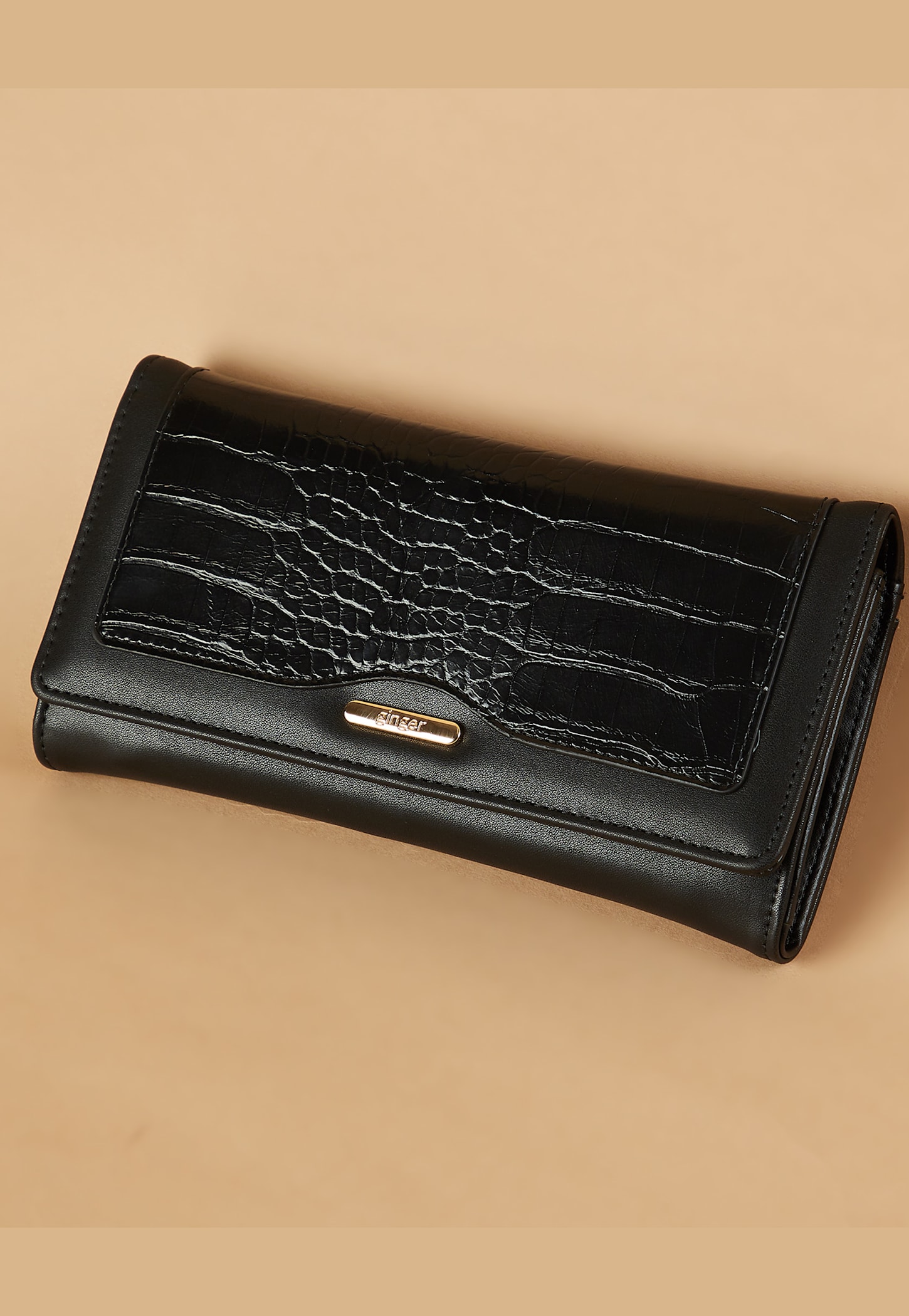 GINGER Croc Embossed Flap Wallet-picture-21
