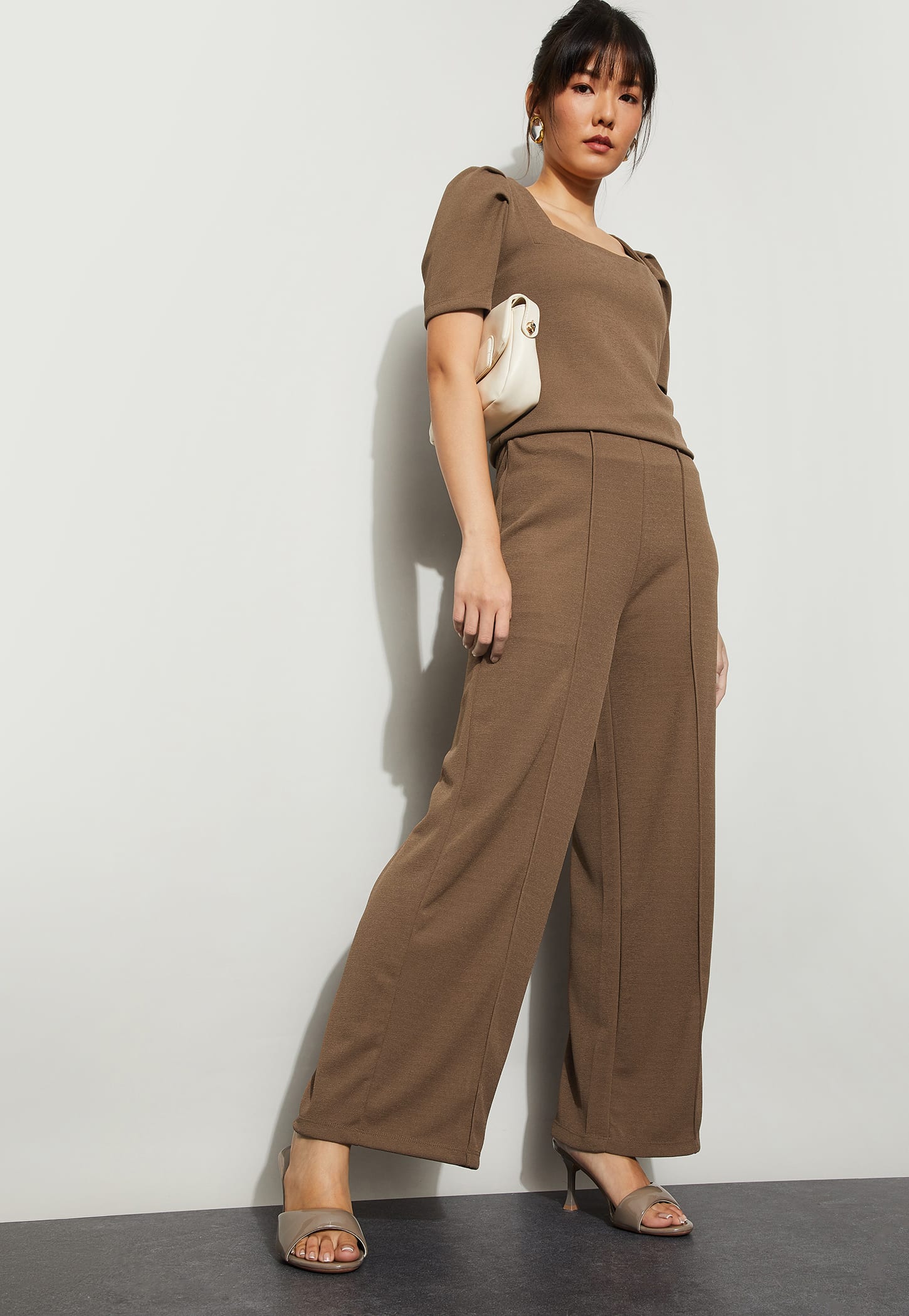 CODE Knitted Wide-Leg Trousers-picture-30