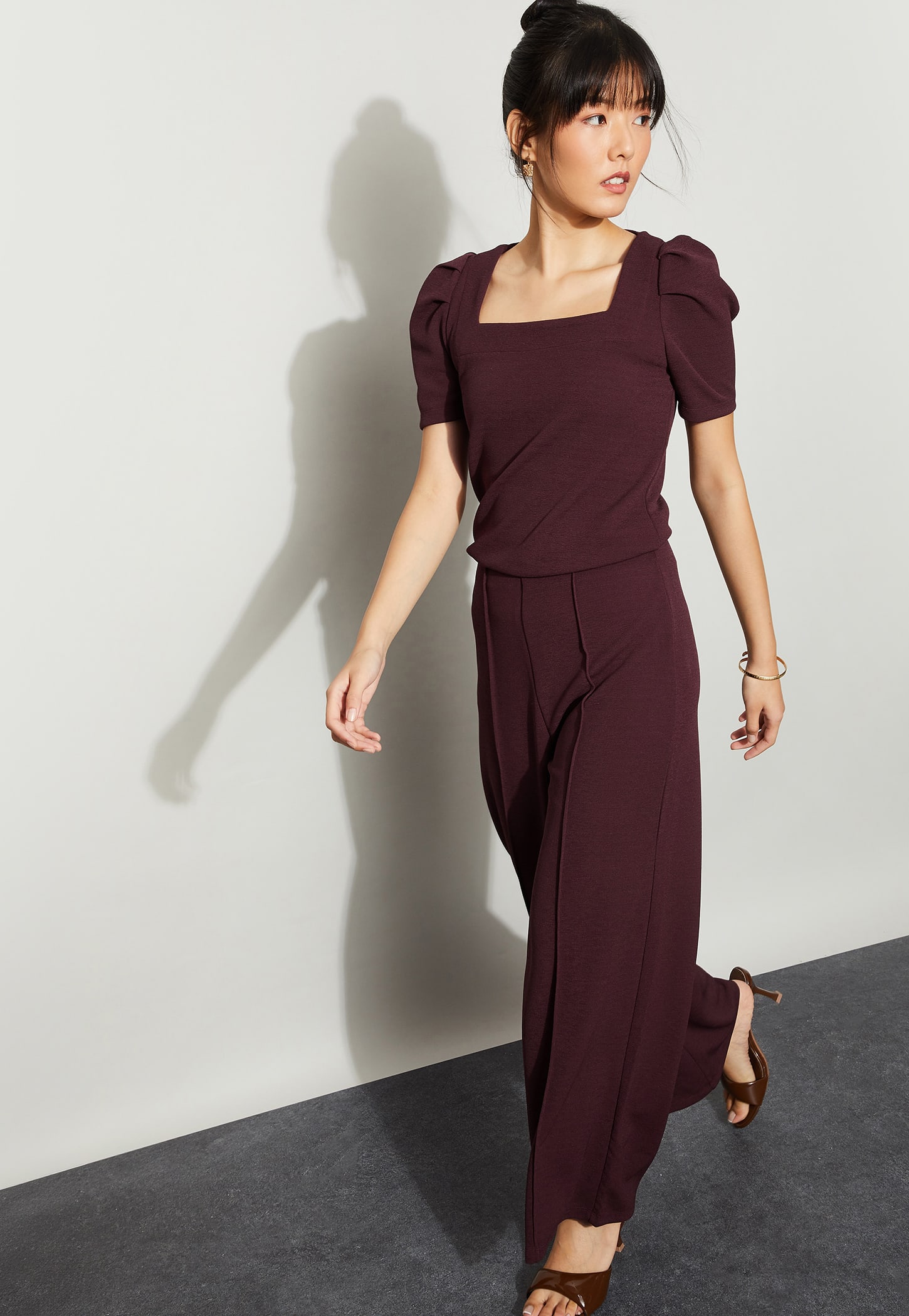 CODE Knitted Wide-Leg Trousers-picture-15