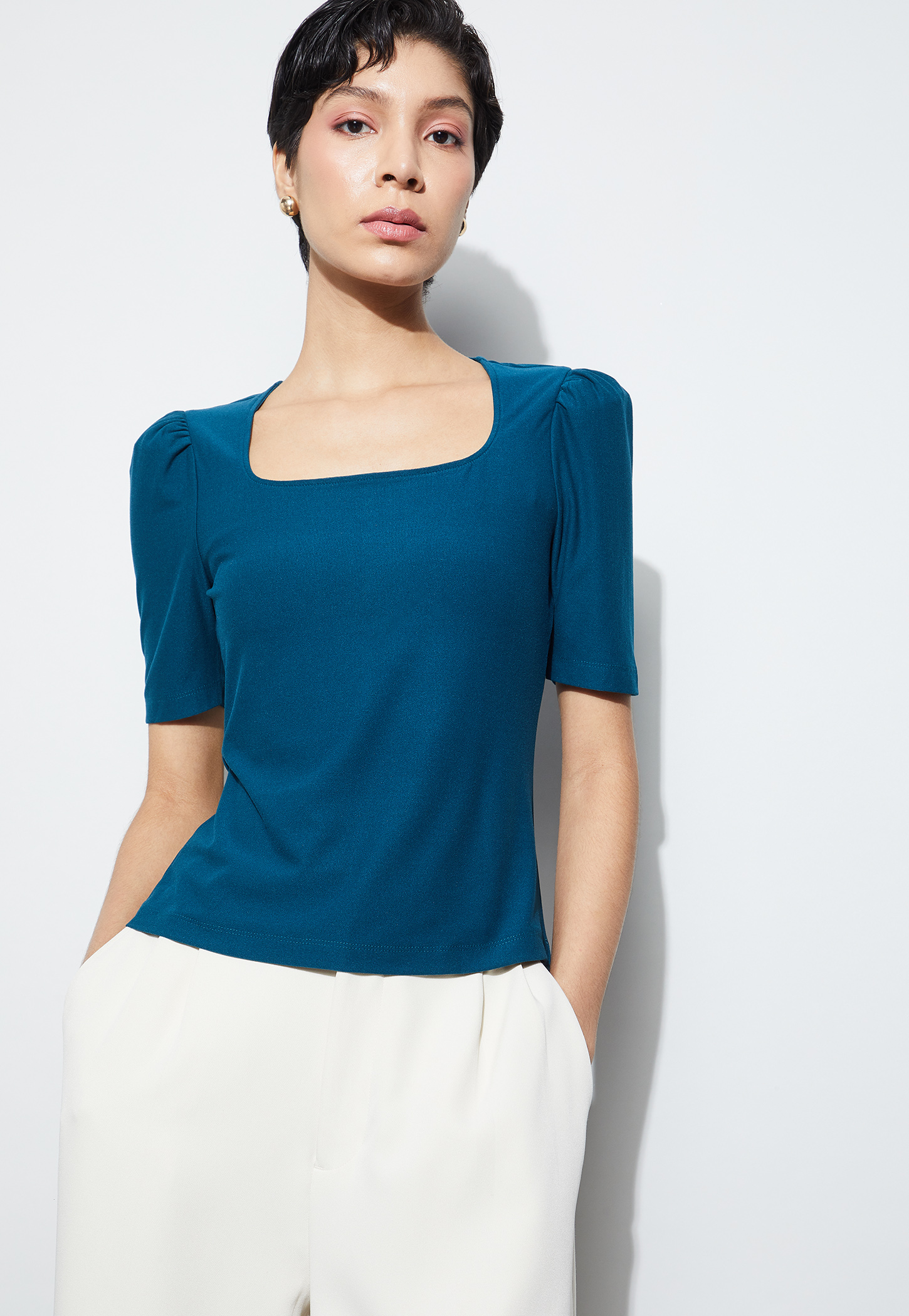 CODE Solid Square Neck Top-picture-35