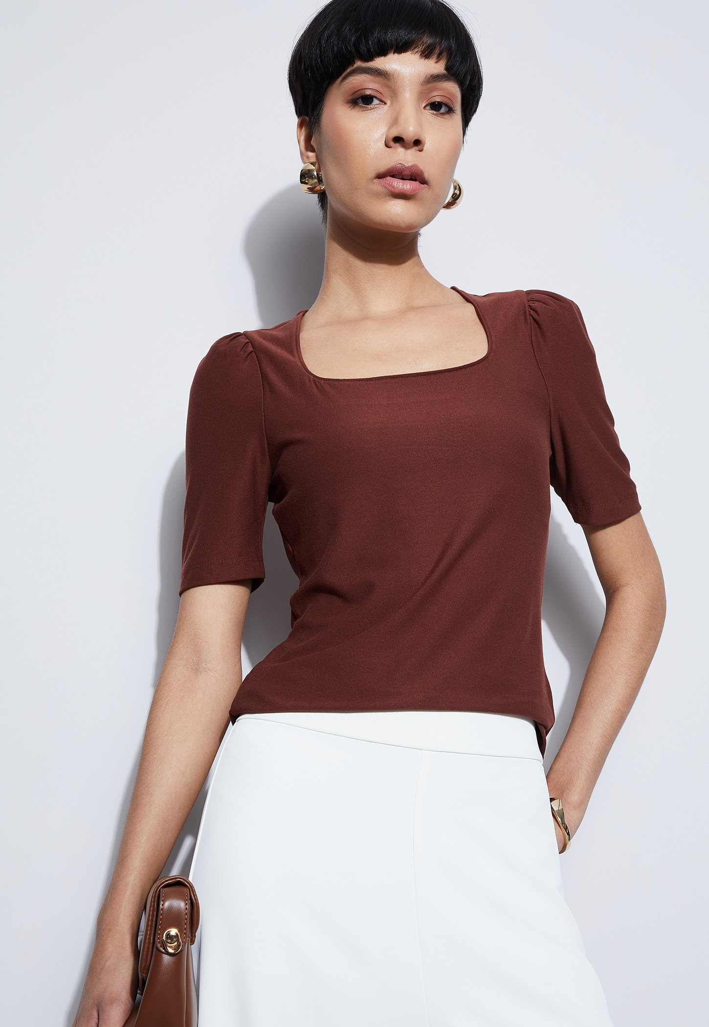 CODE Solid Square Neck Top-picture-37