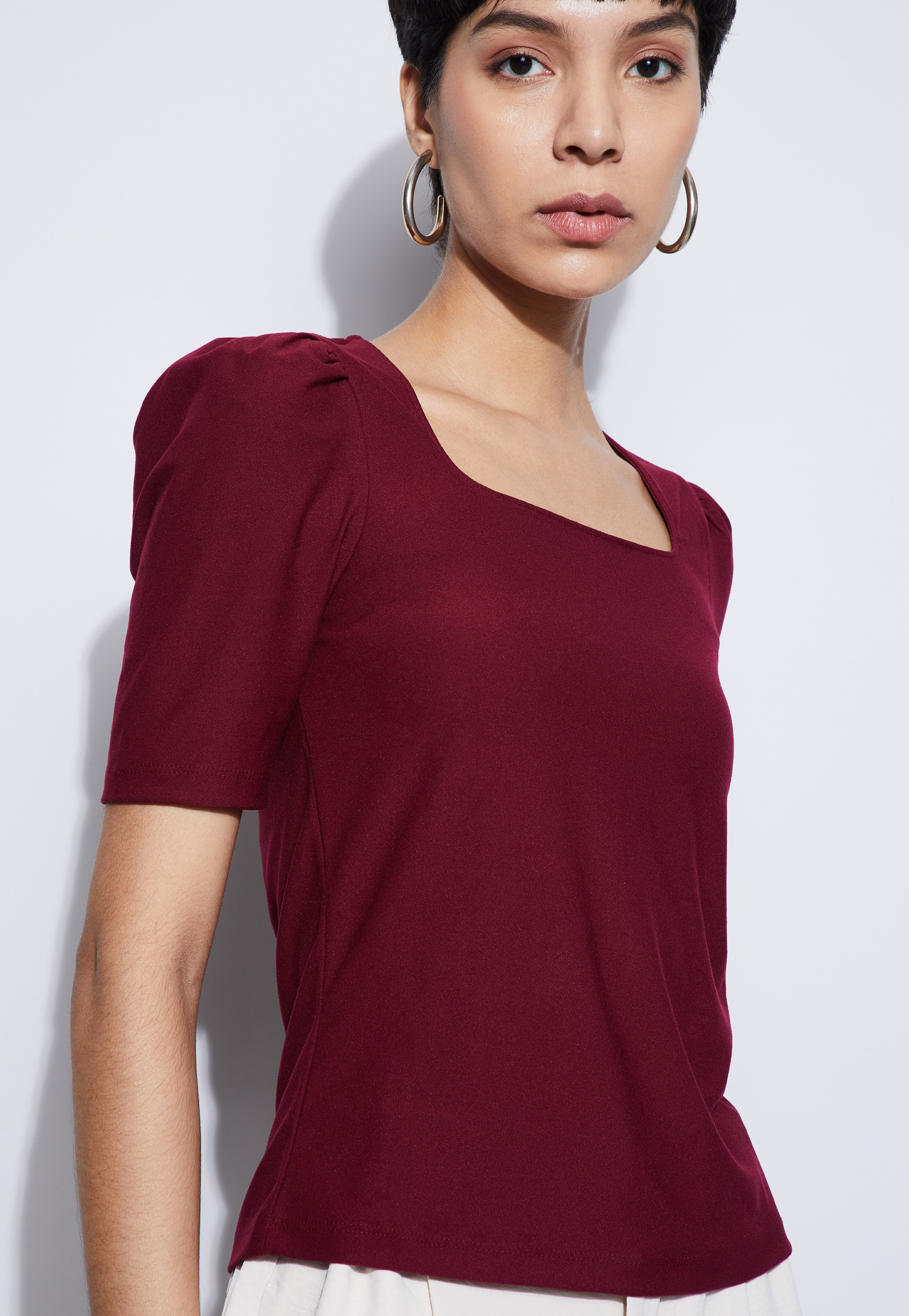 CODE Solid Square Neck Top-picture-21