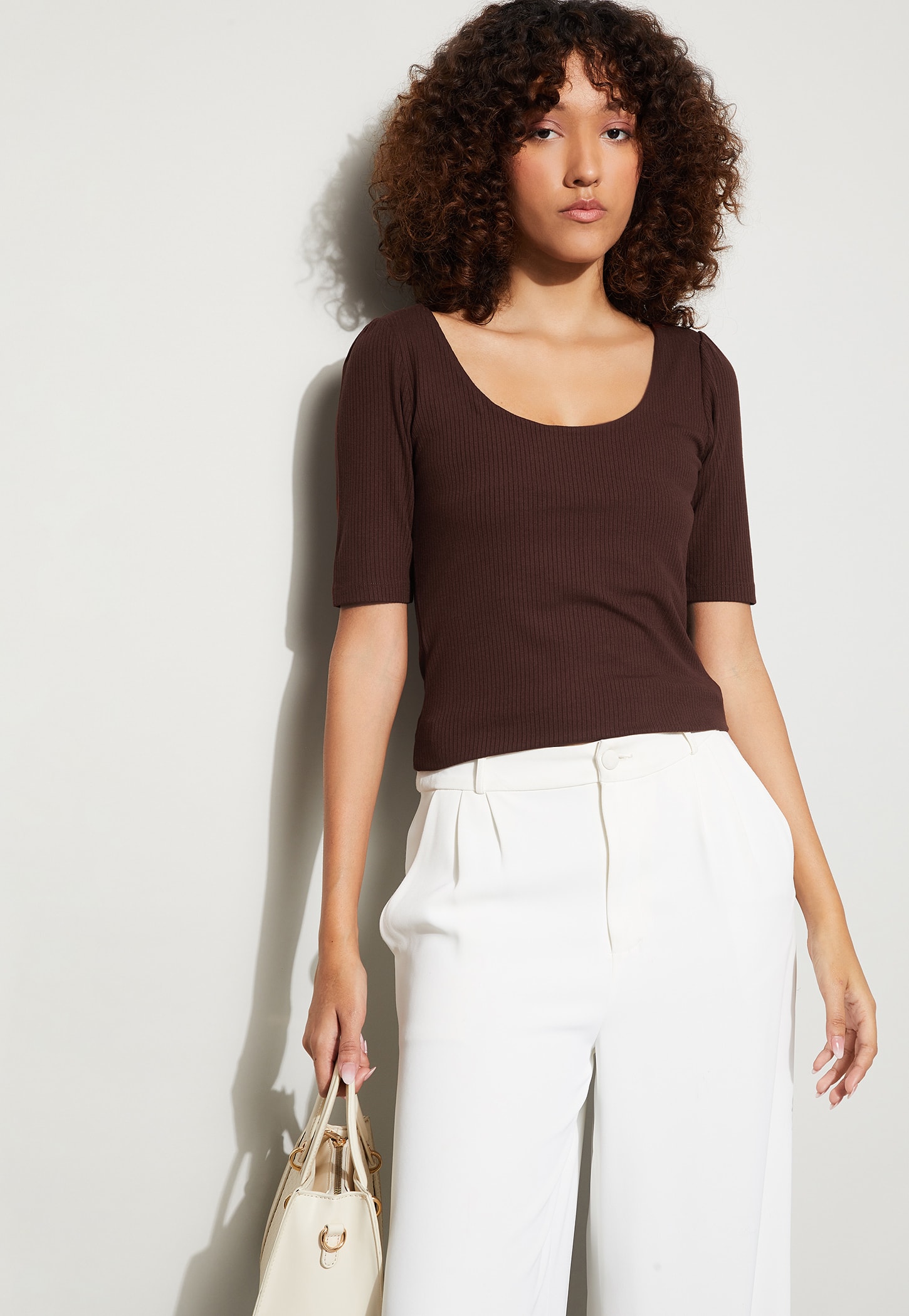 CODE Ribbed Scoop Neck Top-picture-14