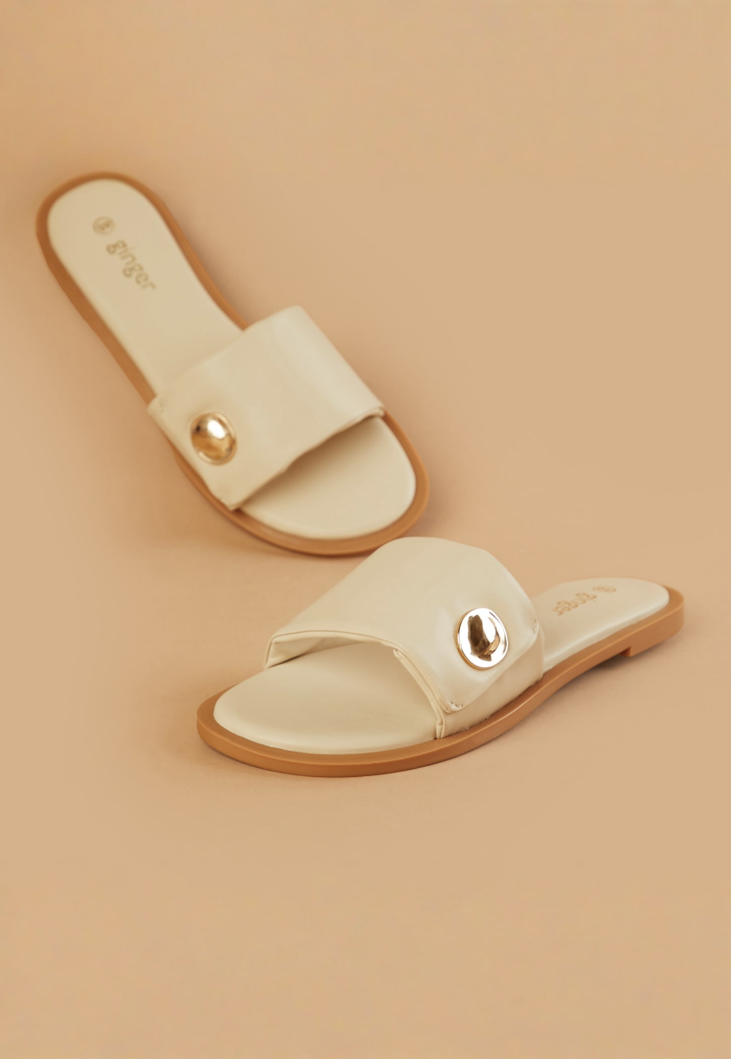 GINGER Textured Open Toe Flats-picture-44