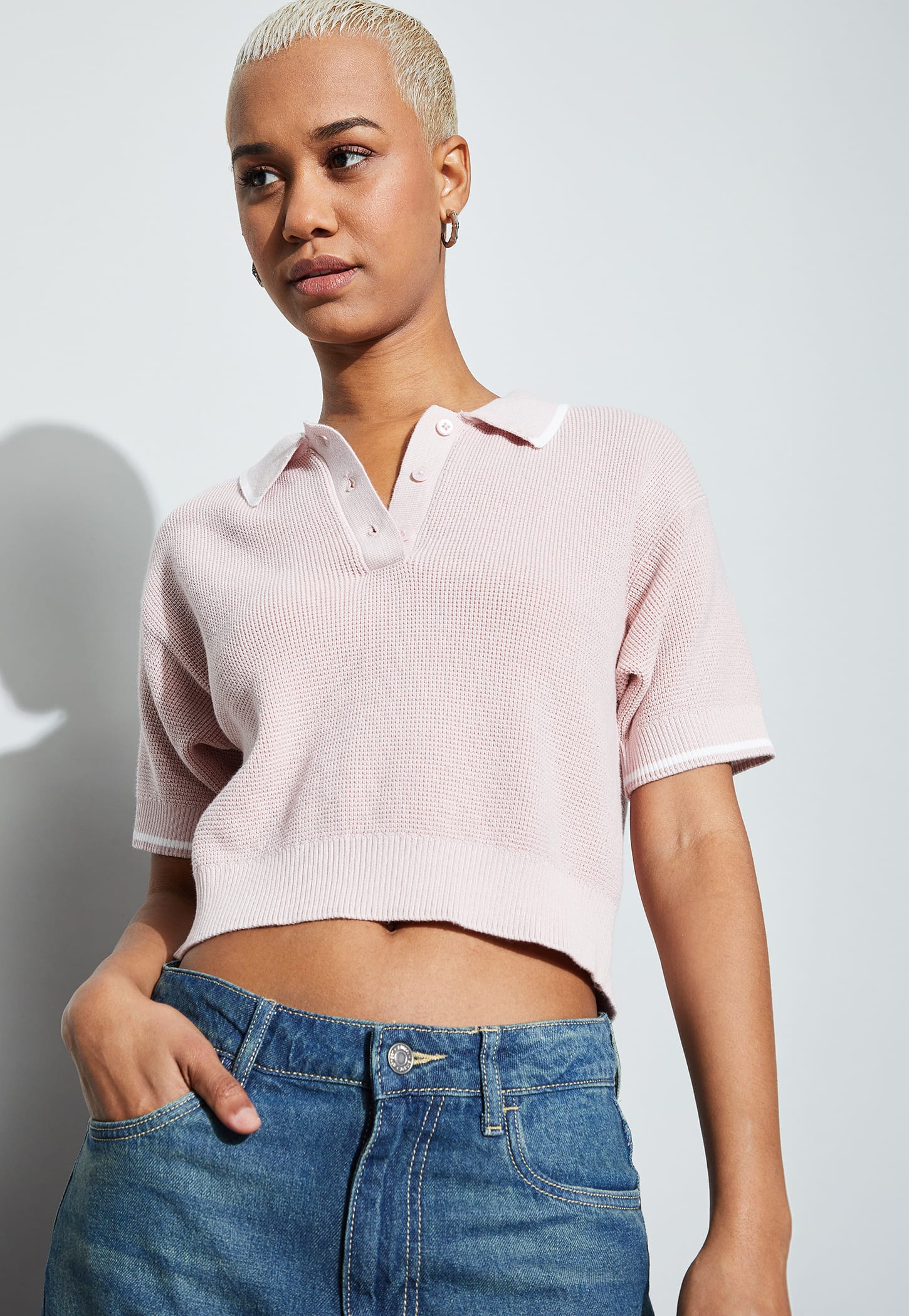 GINGER Knit Polo T-shirt with Contrast Tipping-picture-16