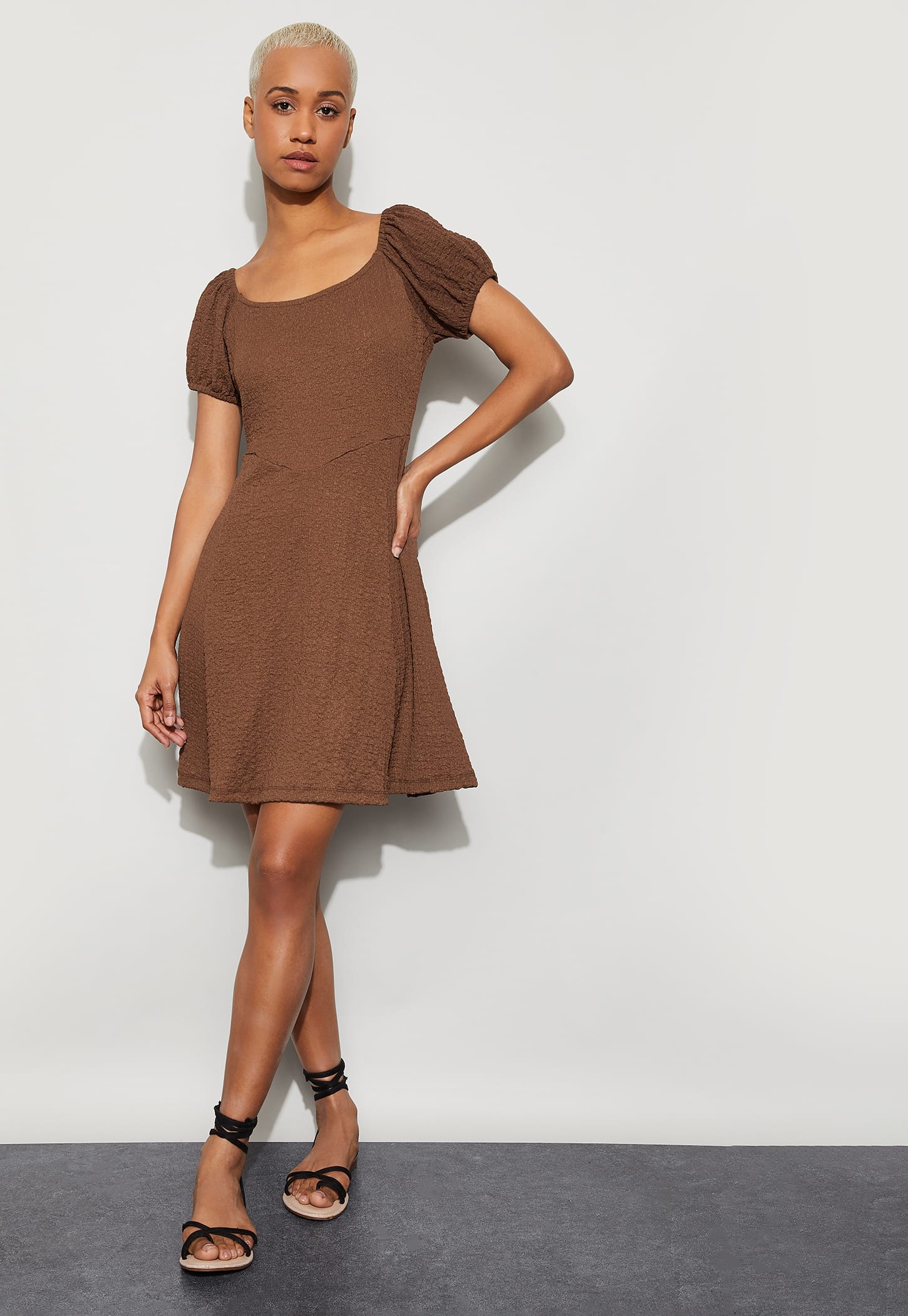 GINGER Textured Skater Dress-picture-41