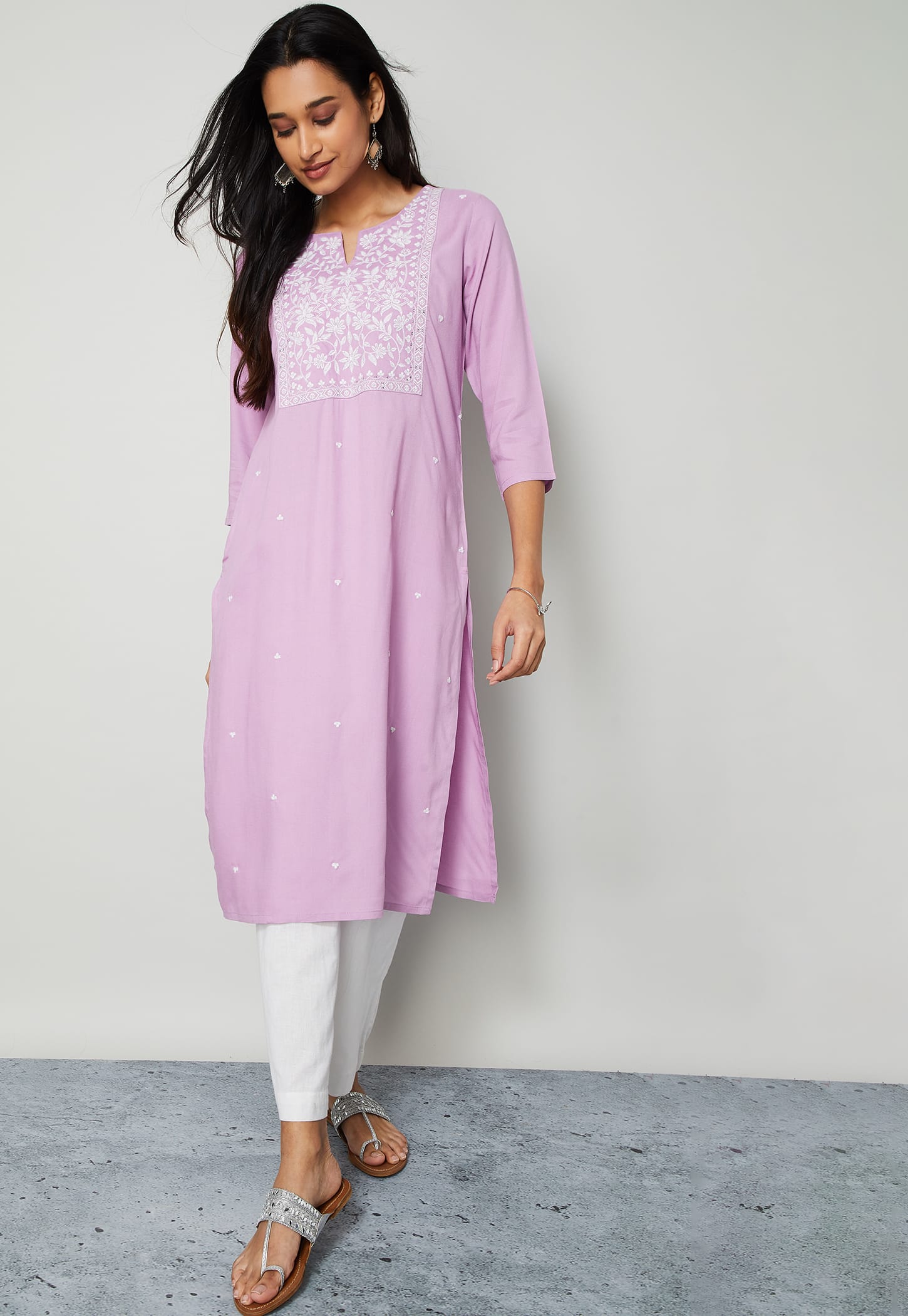 MELANGE Embroidered Straight Kurta-image-17