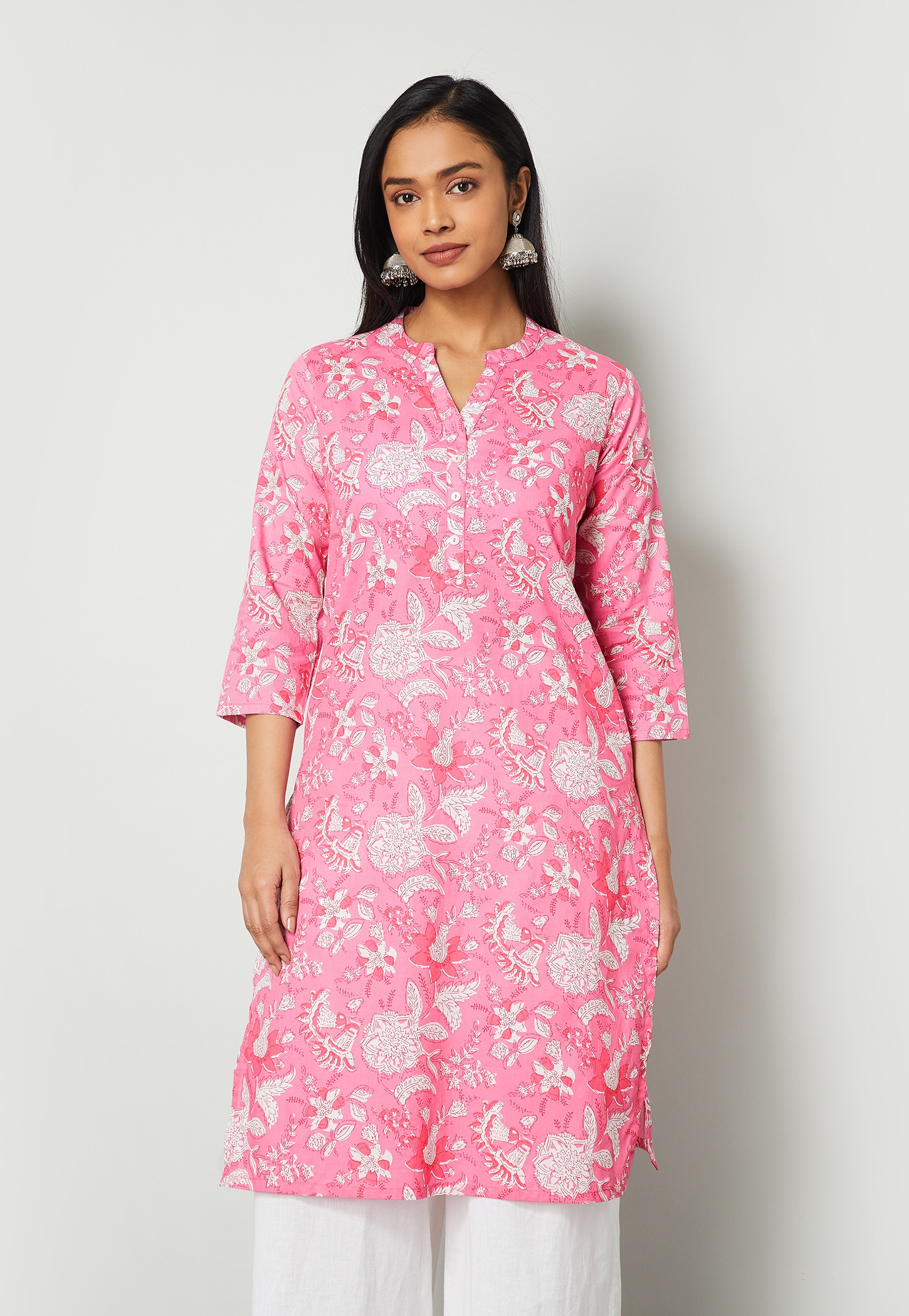 MELANGE Floral Print Straight Kurta-picture-10