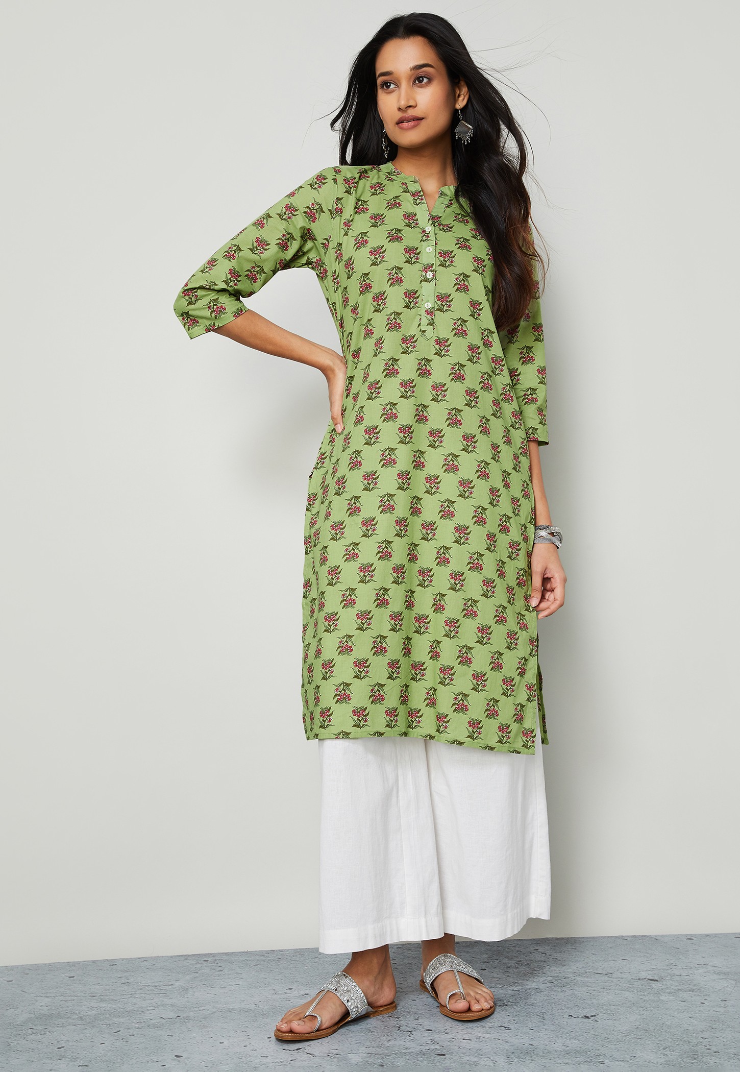 MELANGE Floral Print Straight Kurta-picture-17