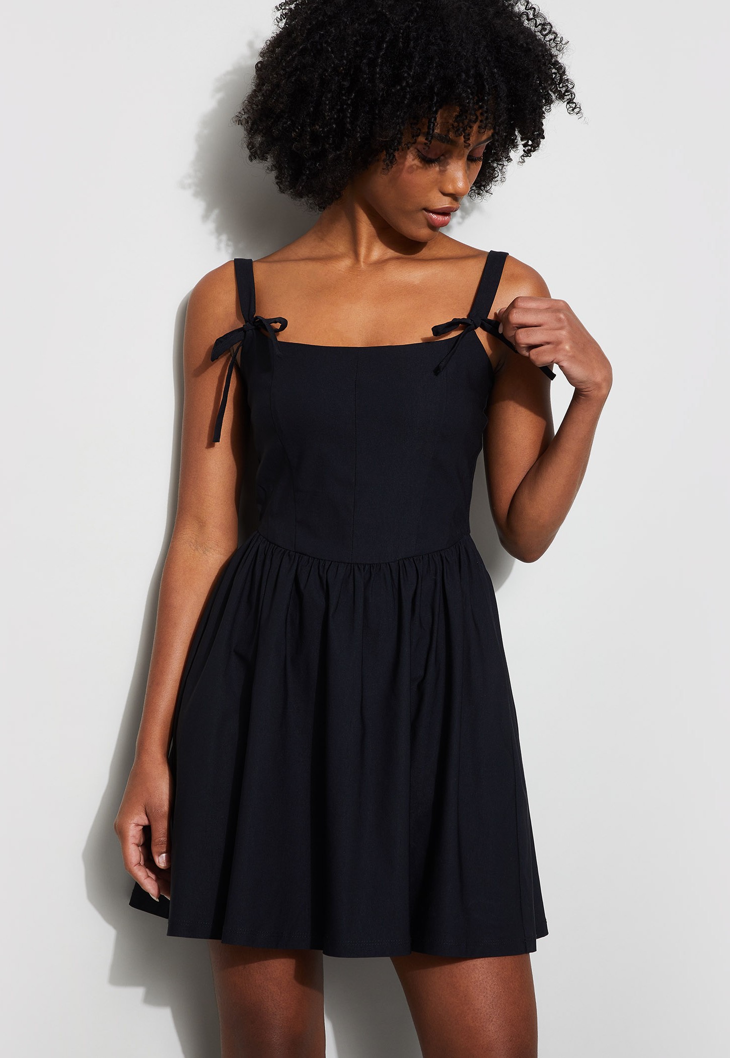 GINGER Solid Fit & Flare Dress-image-14