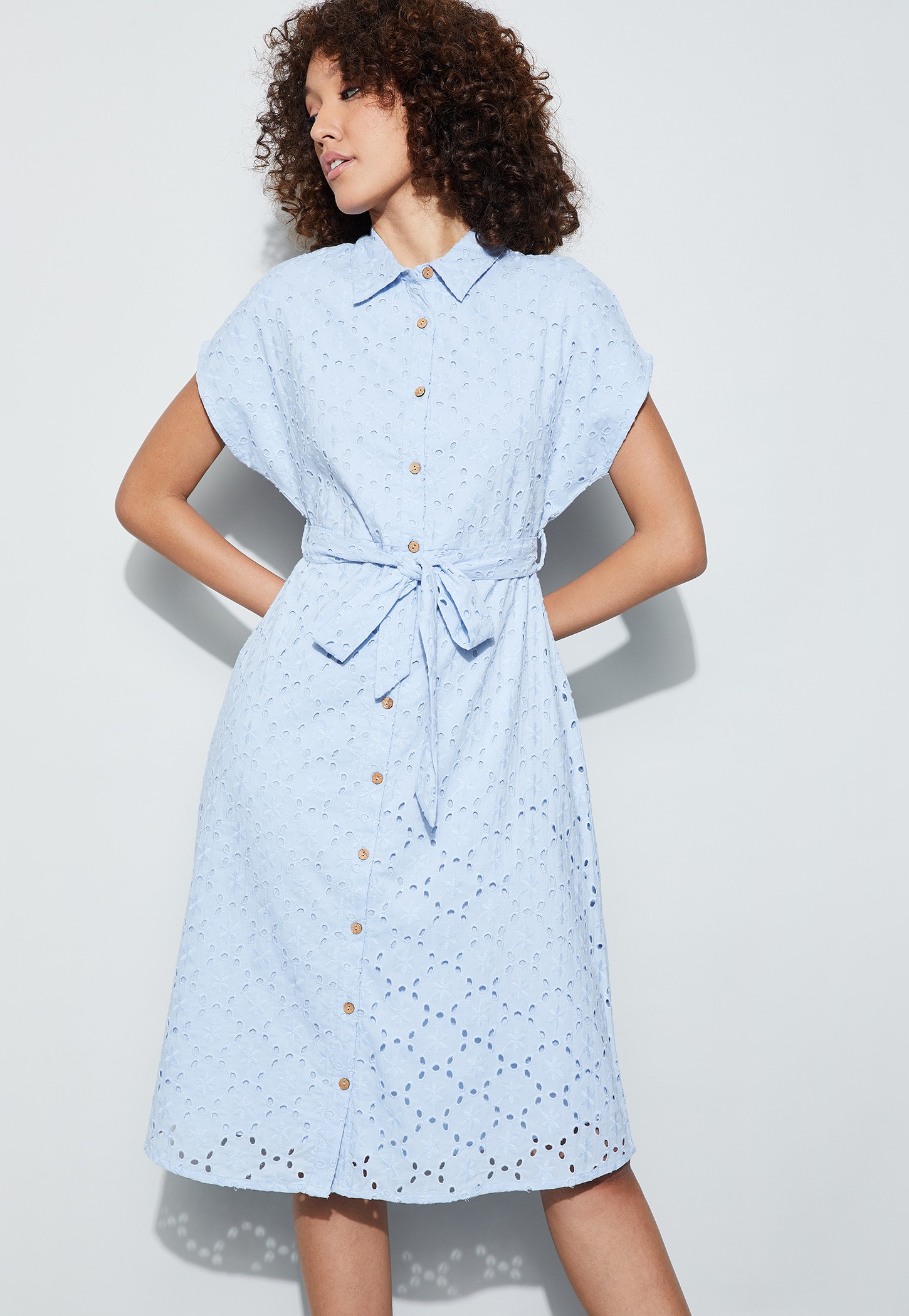 FAME FOREVER Schiffli Shirt Dress with Belt-picture-20