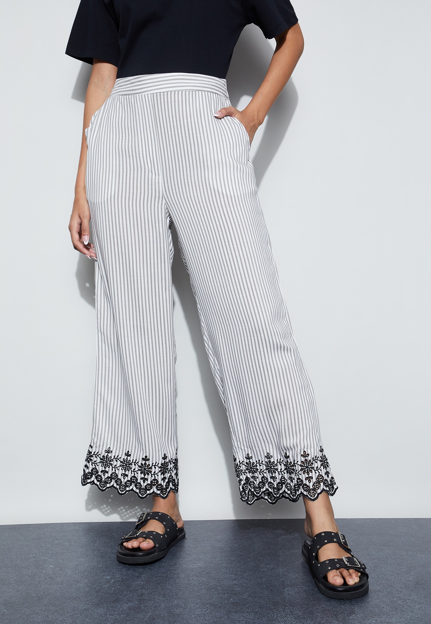 FAME FOREVER Striped Palazzos-image-11