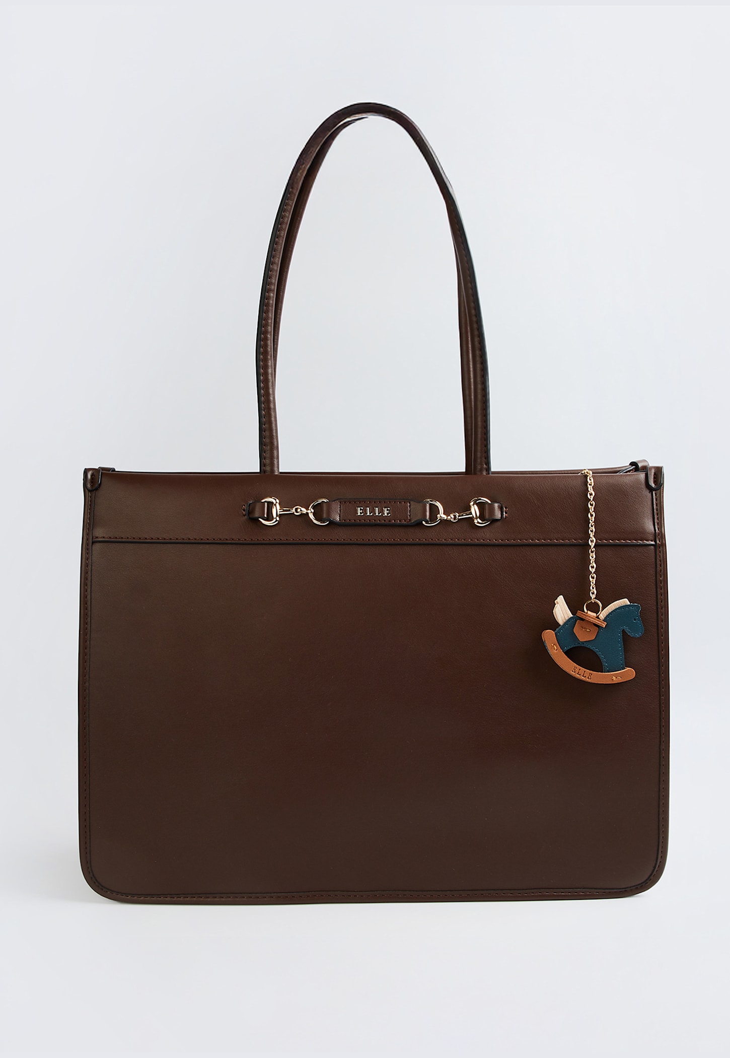 ELLE Solid Laptop Bag with Charm