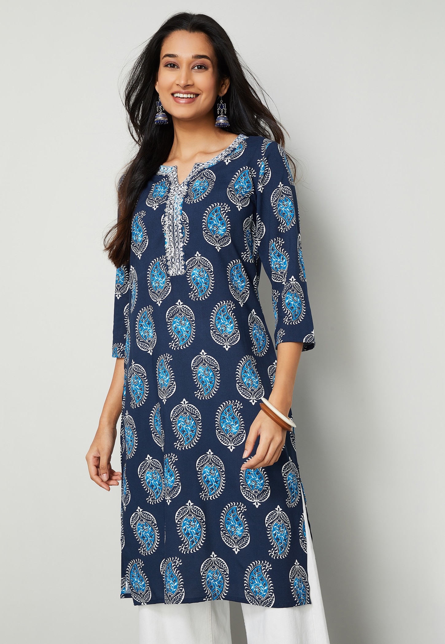 MELANGE Printed Straight Kurta.-picture-45