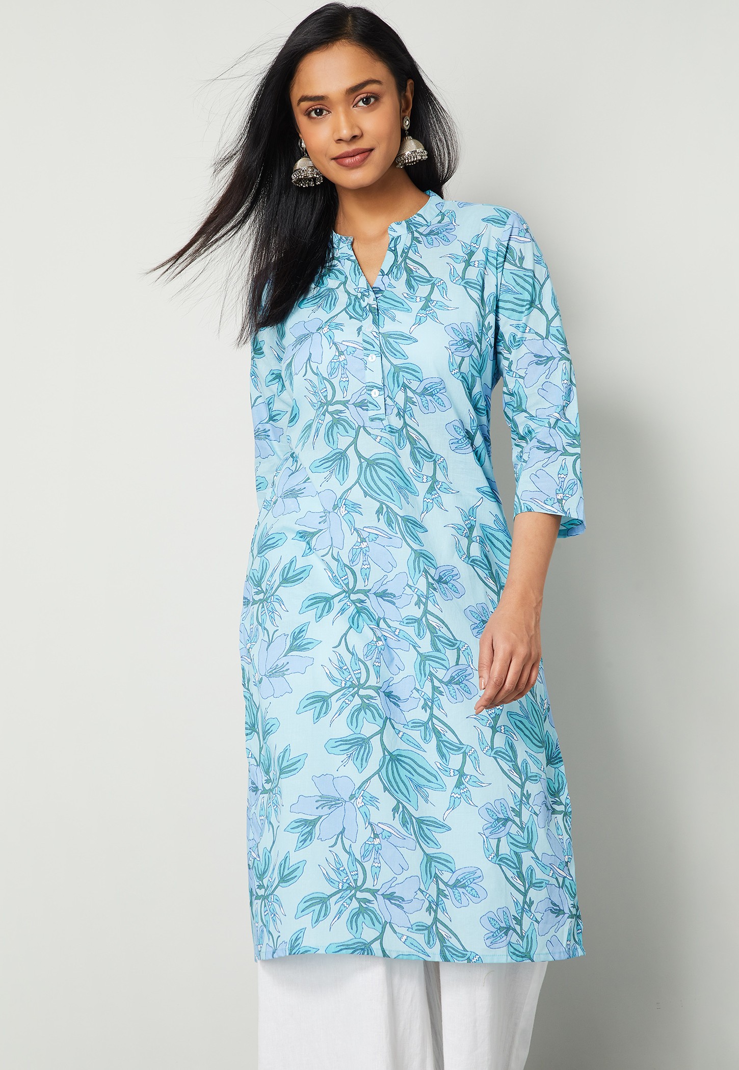 MELANGE Floral Print Straight Kurta-picture-18