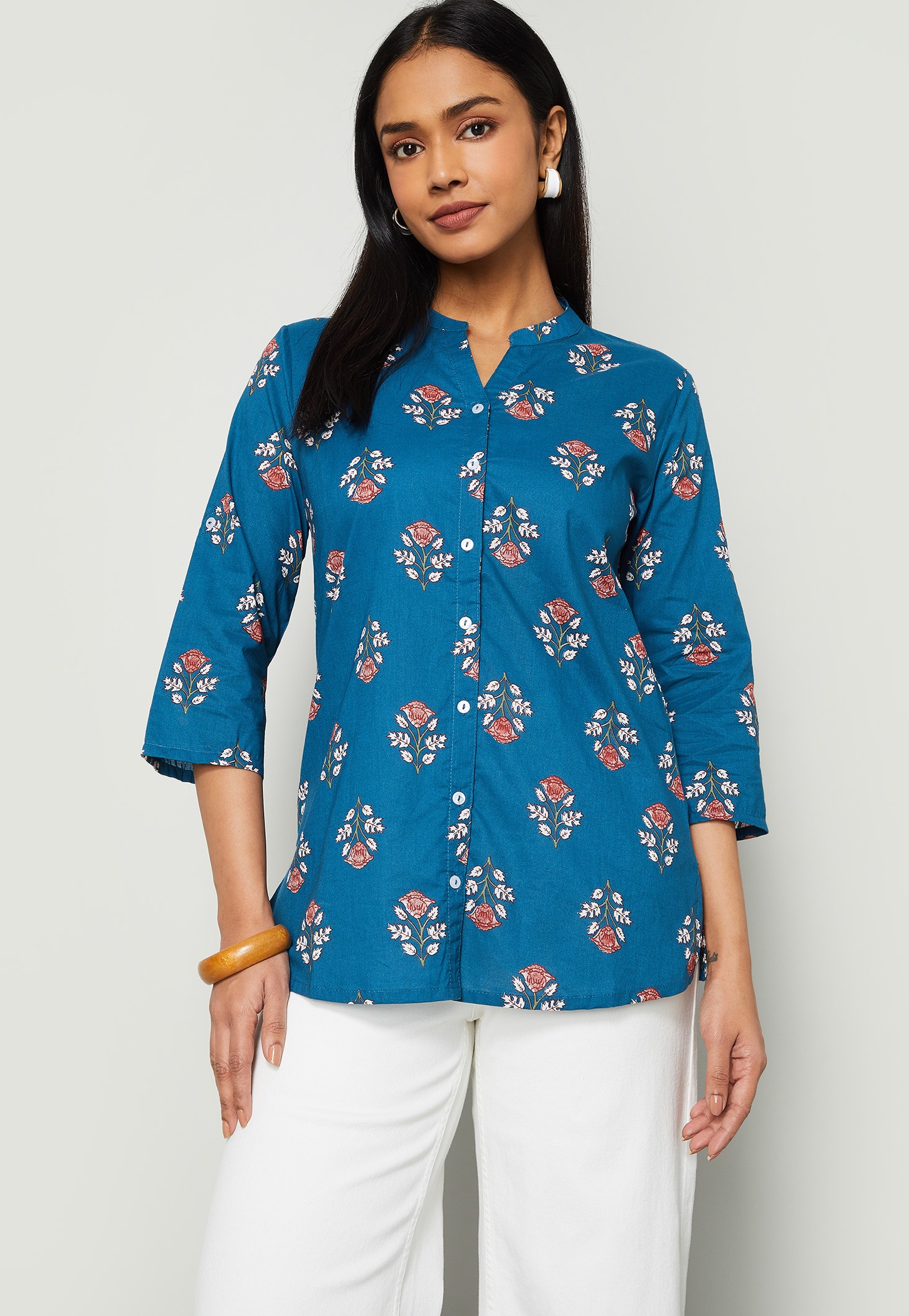 MELANGE Floral Print Straight Kurti-picture-53