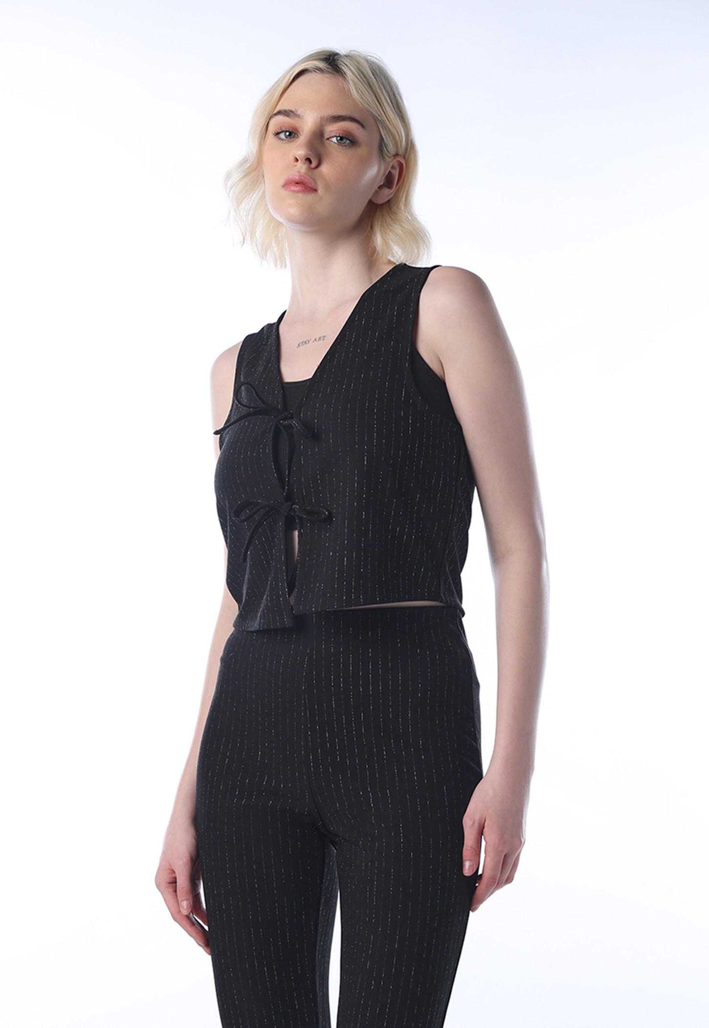 ONLY Striped Tie-Up Top-picture-12