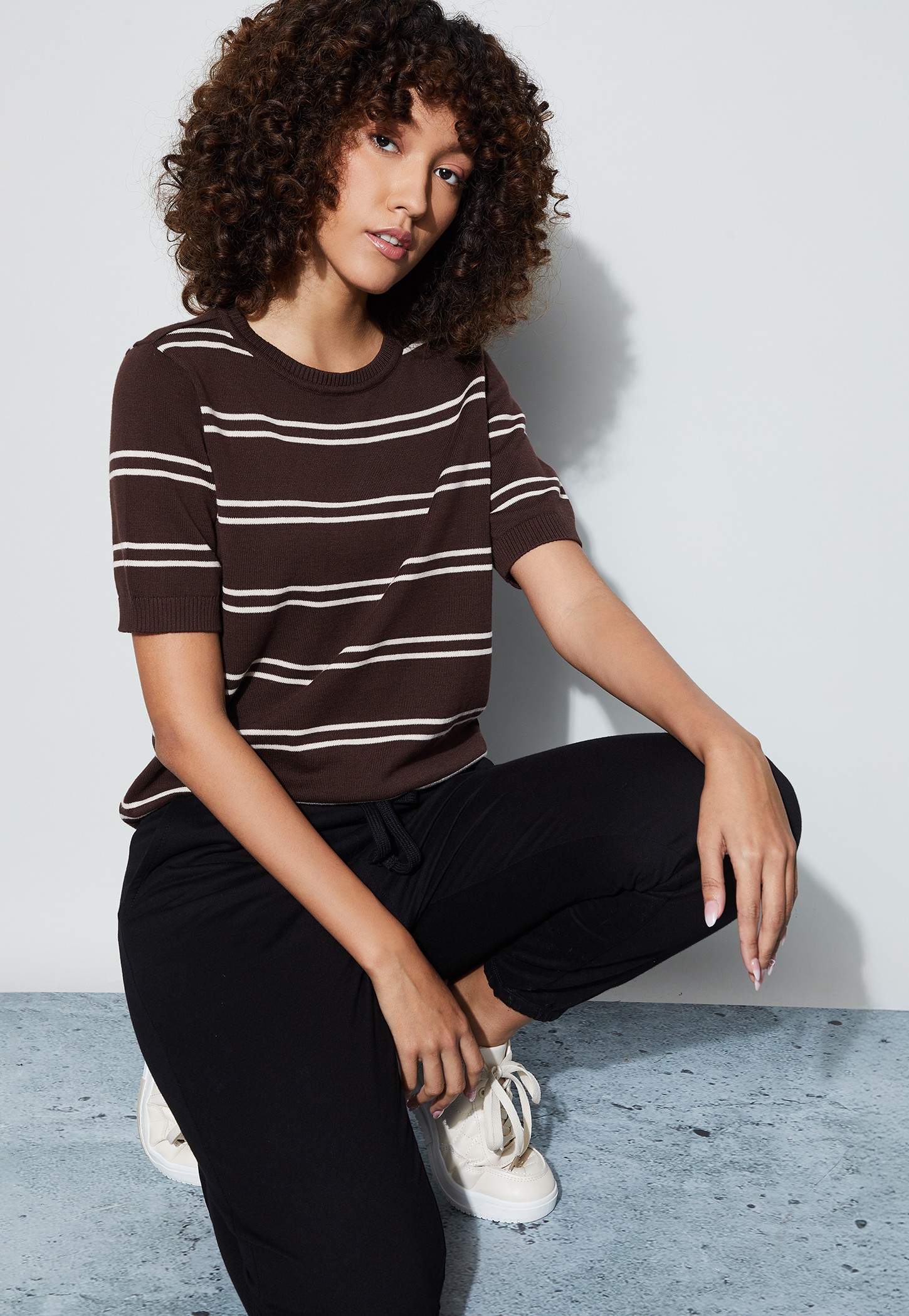 FAME FOREVER Striped Knit Top-image-28